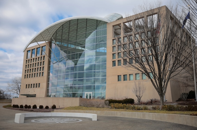 WASHINGTON, DC - FEBRUARY 20: A sign for the United States Institute of Peace (USIP) is seen on its' building headquarters on February 20, 2025 in Washington, DC. U.S. President Donald Trump signed an executive order to disband multiple federal advisory committees including the Institute of Peace.