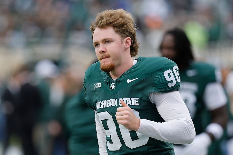 Michigan State punter Ryan Eckley is seen on the field before a game against the Penn State on Nov. 15, 2025.