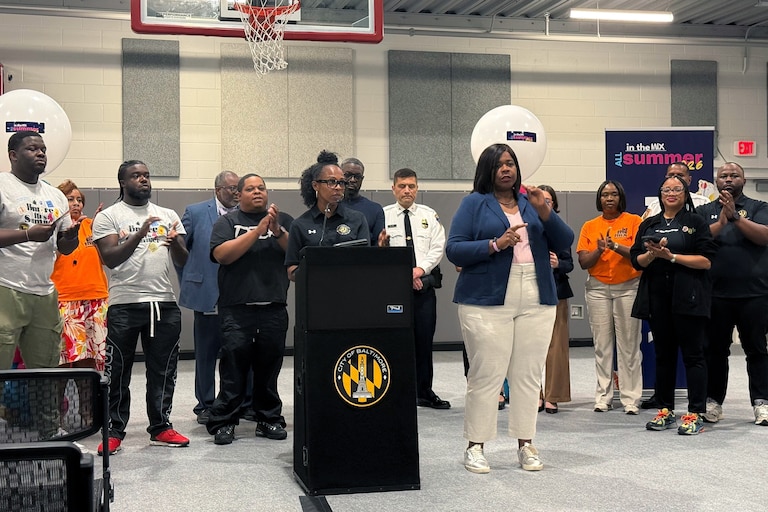 MAY 13, 2026 - Deputy Mayor for Health and Human Services Letitia Dzirasa talking about the summer youth engagement program that city officials have planned at a press conference.