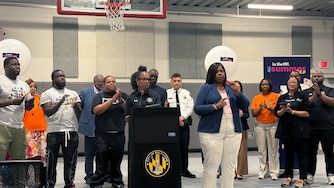 MAY 13, 2026 - Deputy Mayor for Health and Human Services Letitia Dzirasa talking about the summer youth engagement program that city officials have planned at a press conference.
