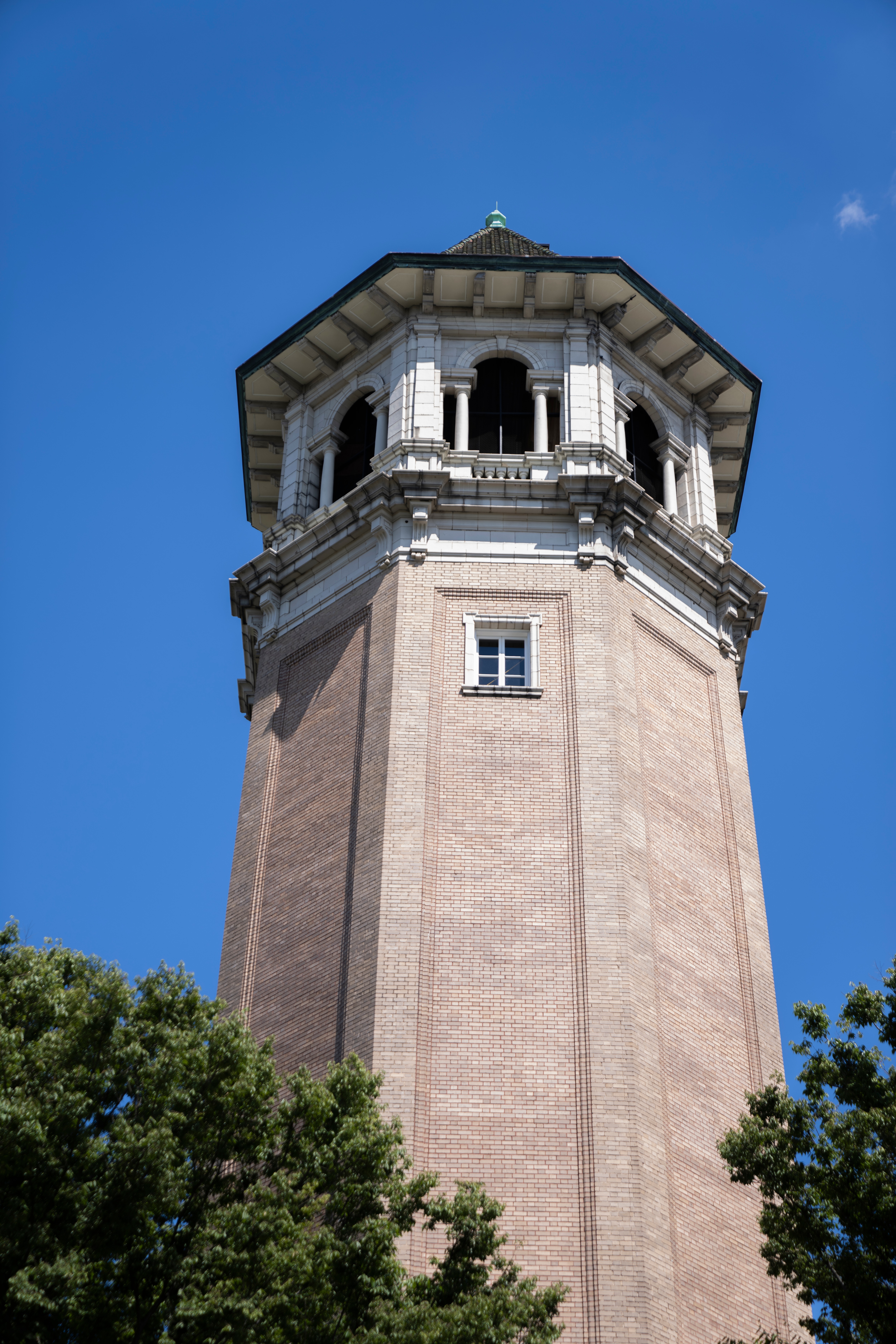Roland Water Tower in historic neighborhood Hoes Heights in Baltimore, Maryland on August 18,2022