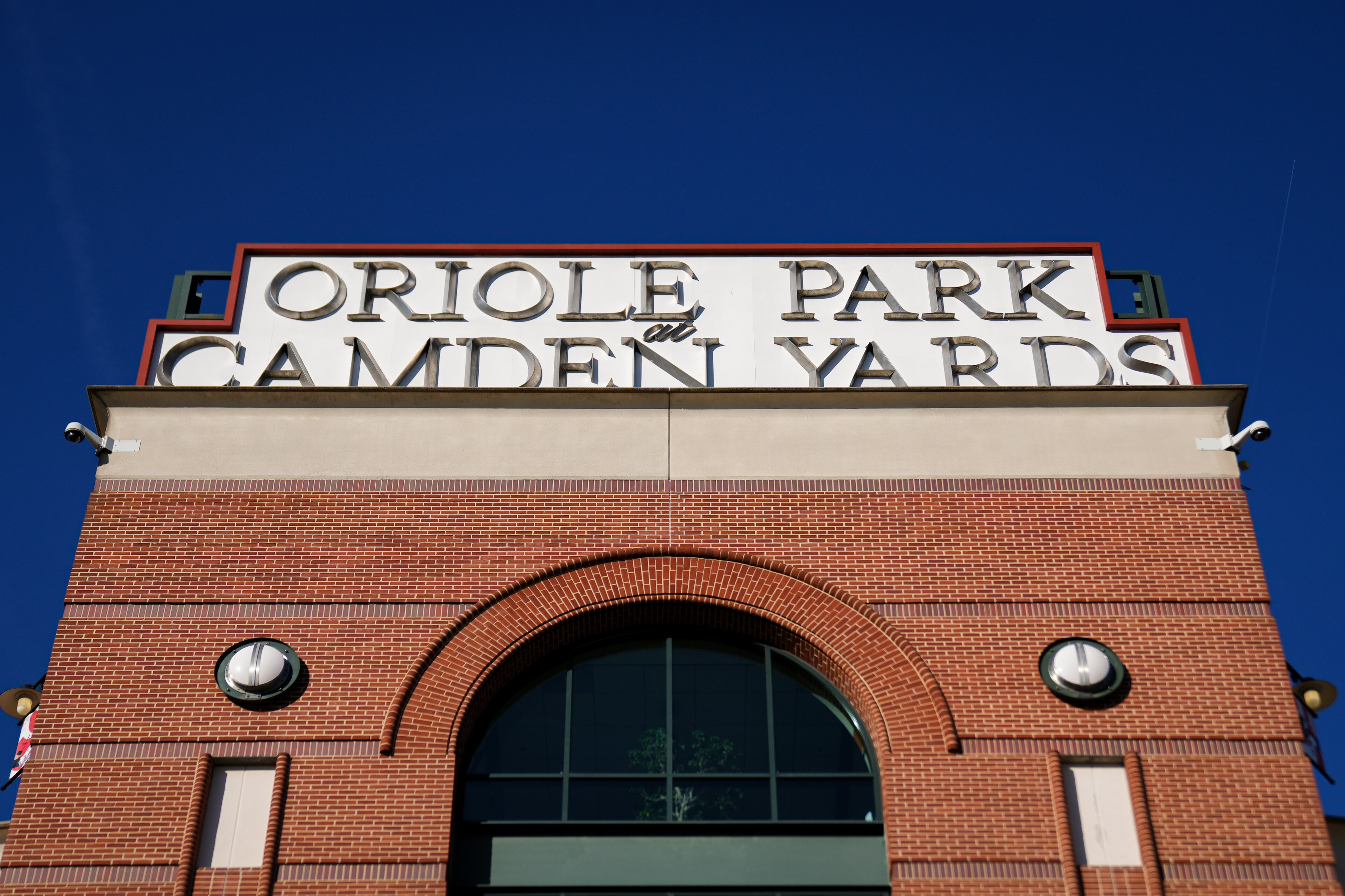 The exterior of Oriole Park at Camden Yards on Sunday, April 16.