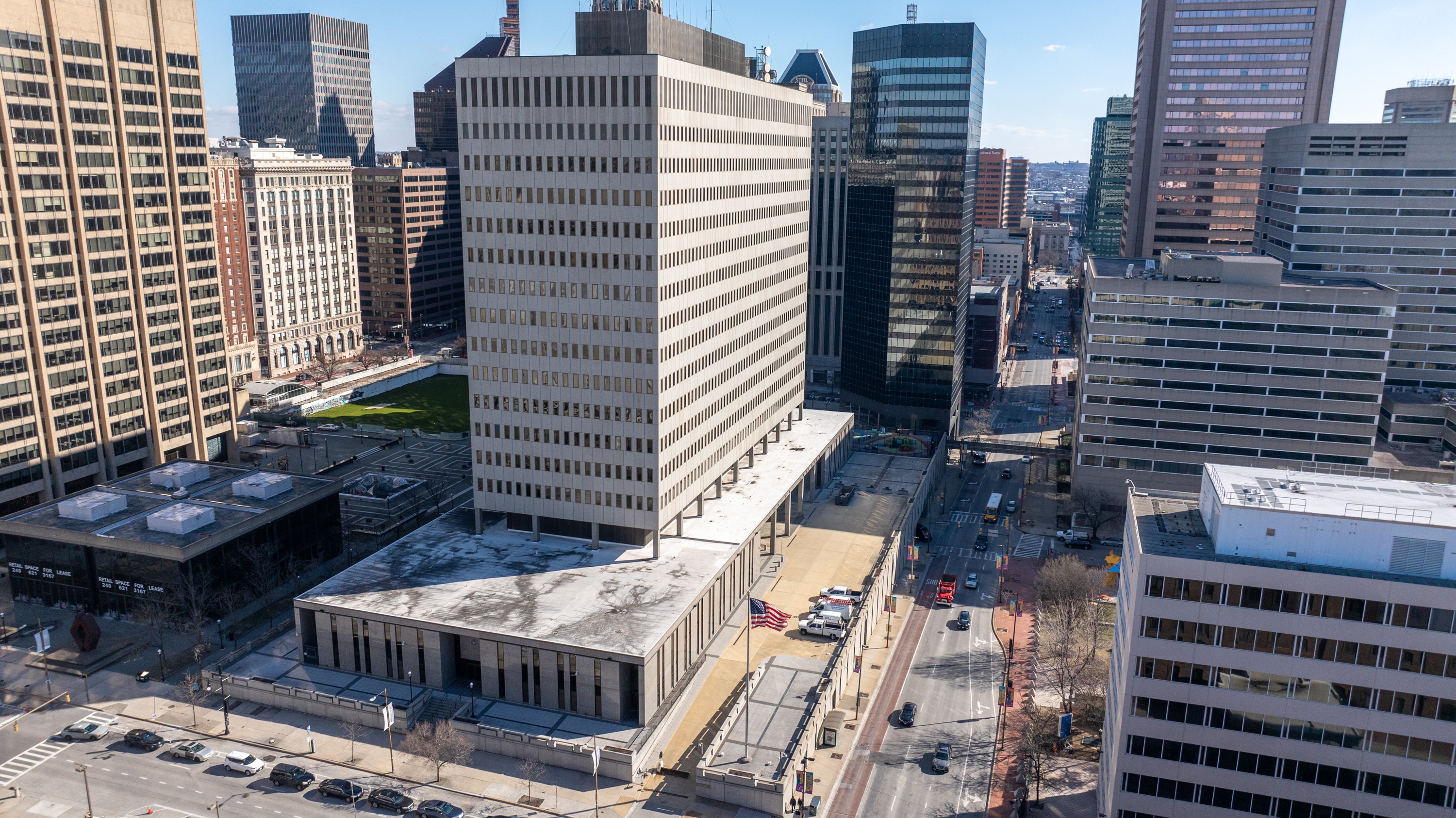 George H. Fallon Federal Building at 31 Hopkins Plaza in downtown Baltimore.