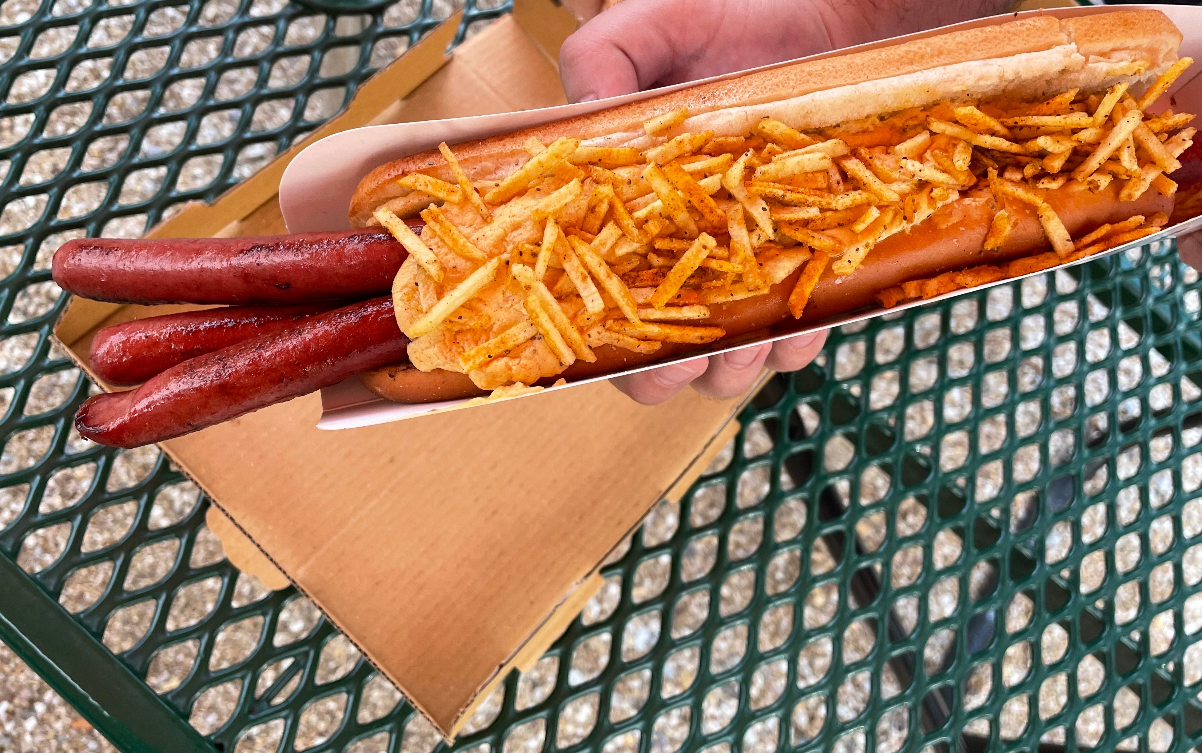 "Just how exactly are you supposed to eat this thing?" is a question you will likely ask after ordering the Yard Dog. Followed by: "Do I really want to be eating this?"