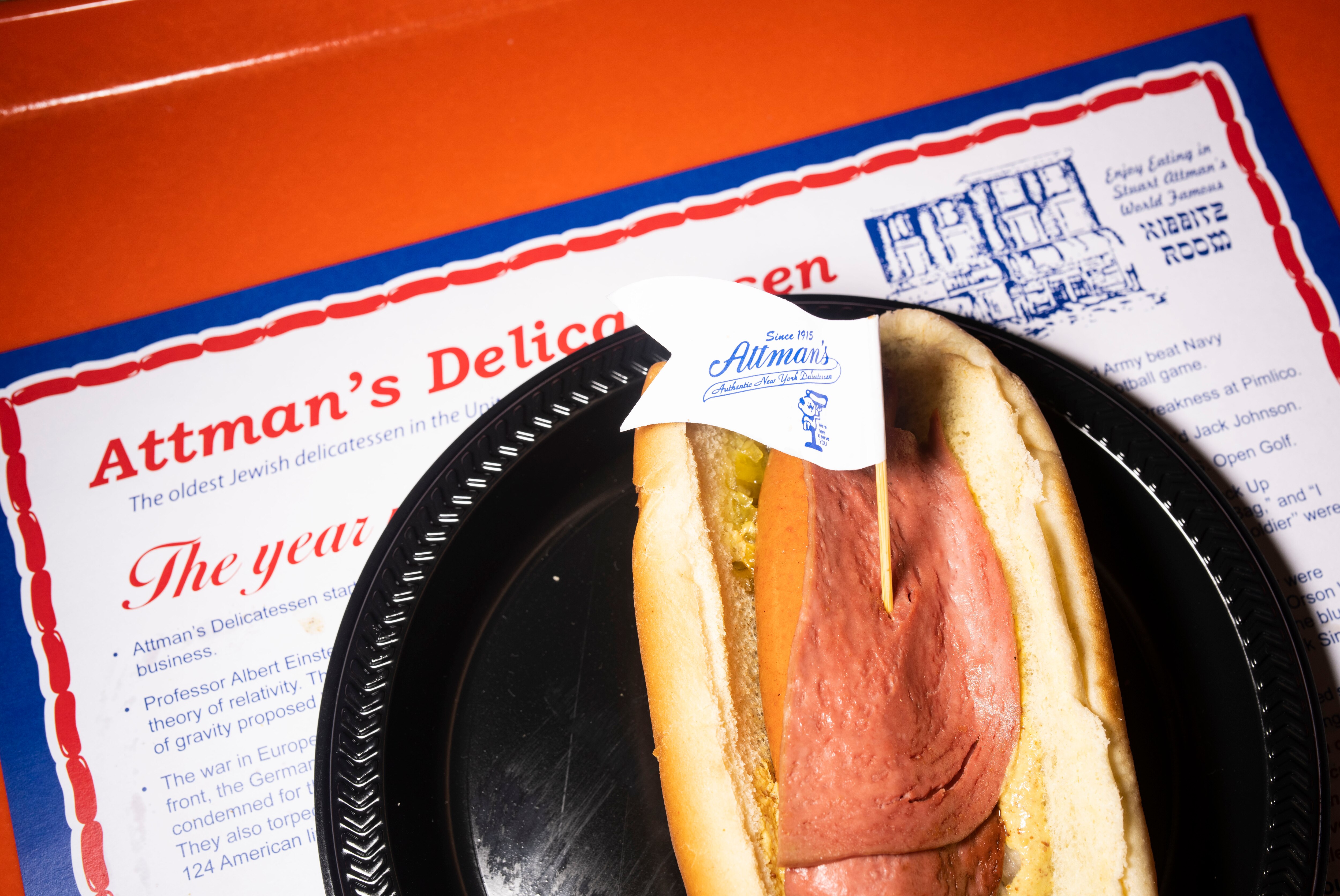 A hotdog from Attman's Delicatessen in Baltimore, Monday, June 30, 2025.