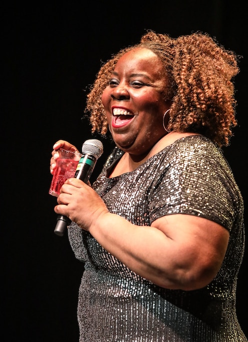 Joanna Briley performs at the 2025 SPRING! Comedy Festival in Silver Spring.