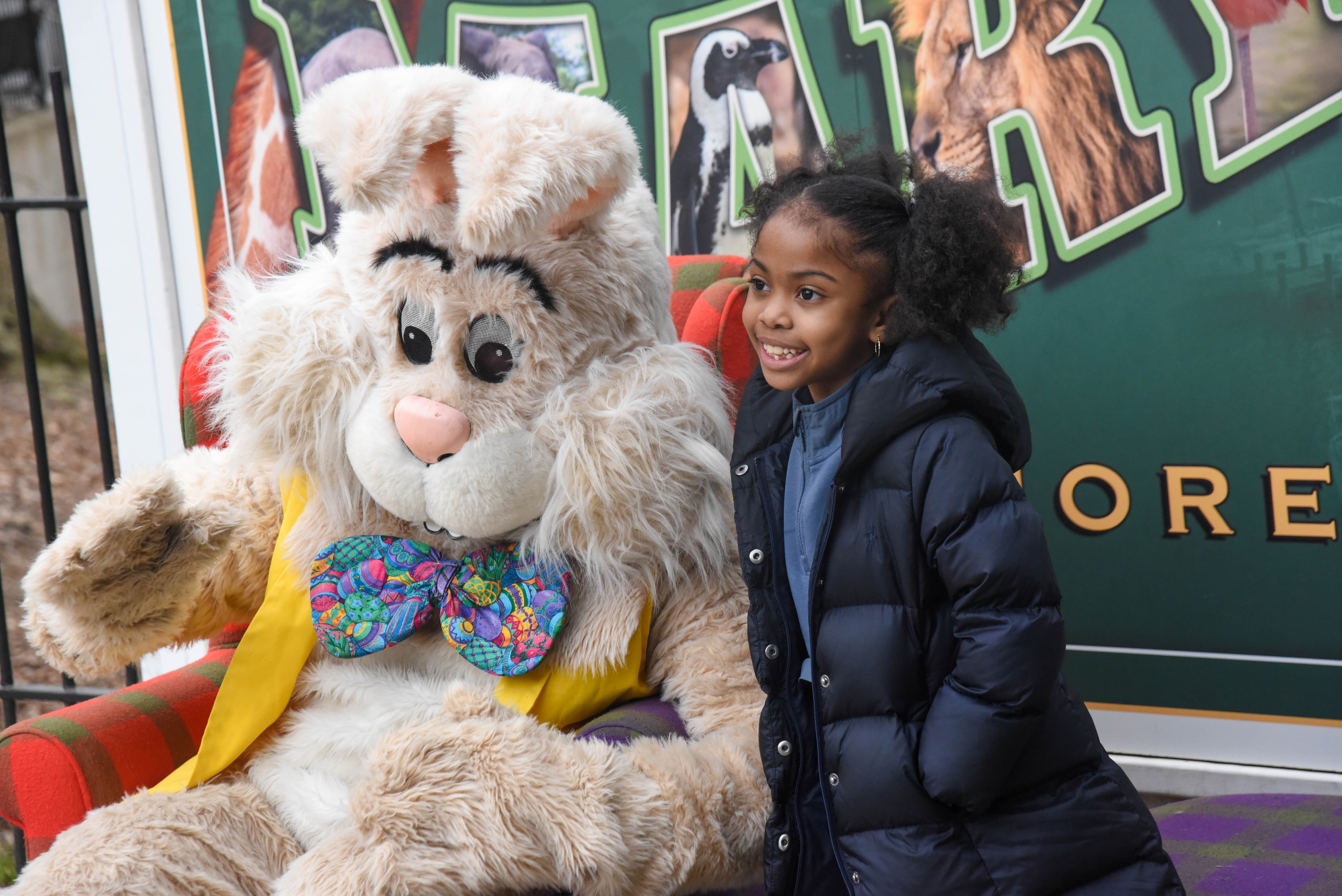 Kids can get their photo taken with the Easter Bunny at the Maryland Zoo’s Bunny Bonanzoo event.