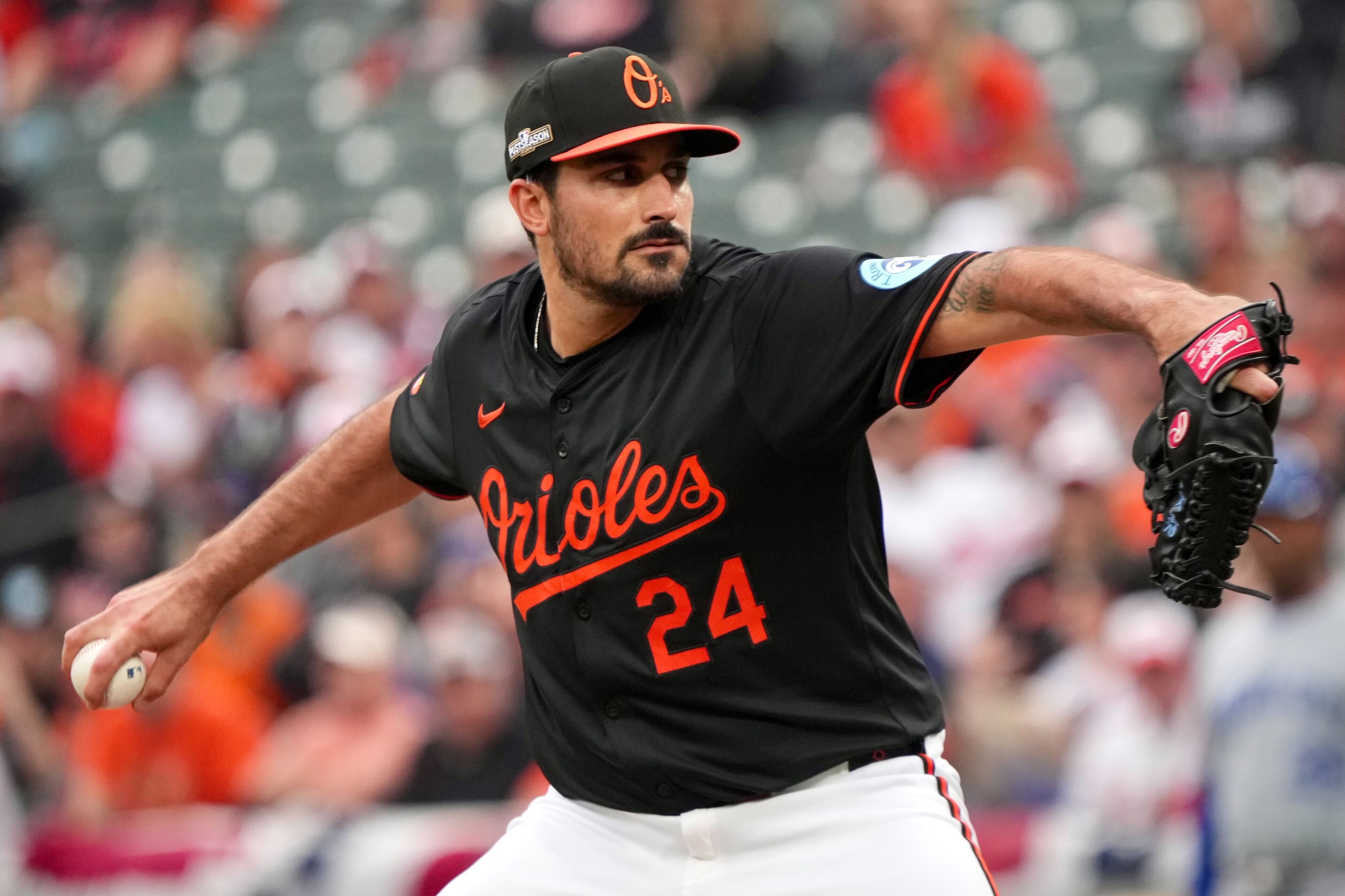 Zach Eflin delivers a first inning pitch.