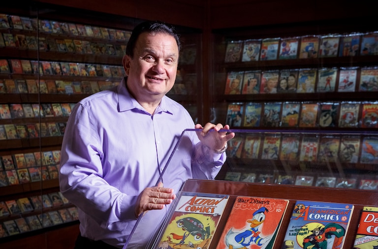 Steve Geppi, president and founder of Geppi's Entertainment Museum in Baltimore, Md., shows off his collection on May 22, 2018.