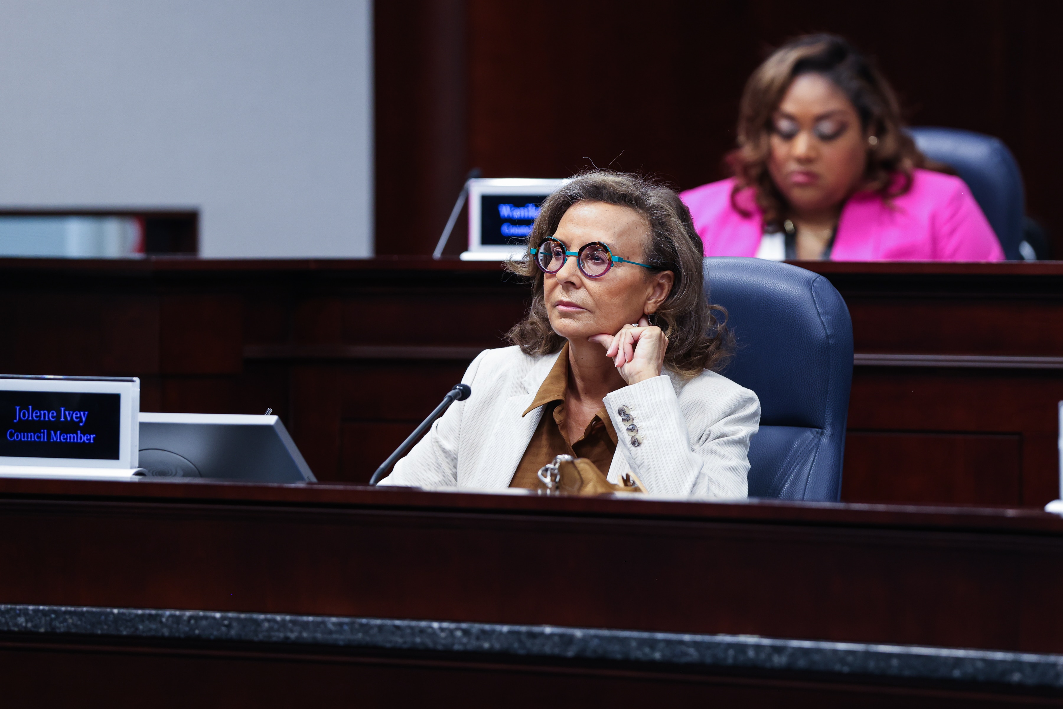 Prince George’s County Council member Jolene Ivey during a council meeting in May. Ivey used to think data centers would be good for the county, but now she is more skeptical.