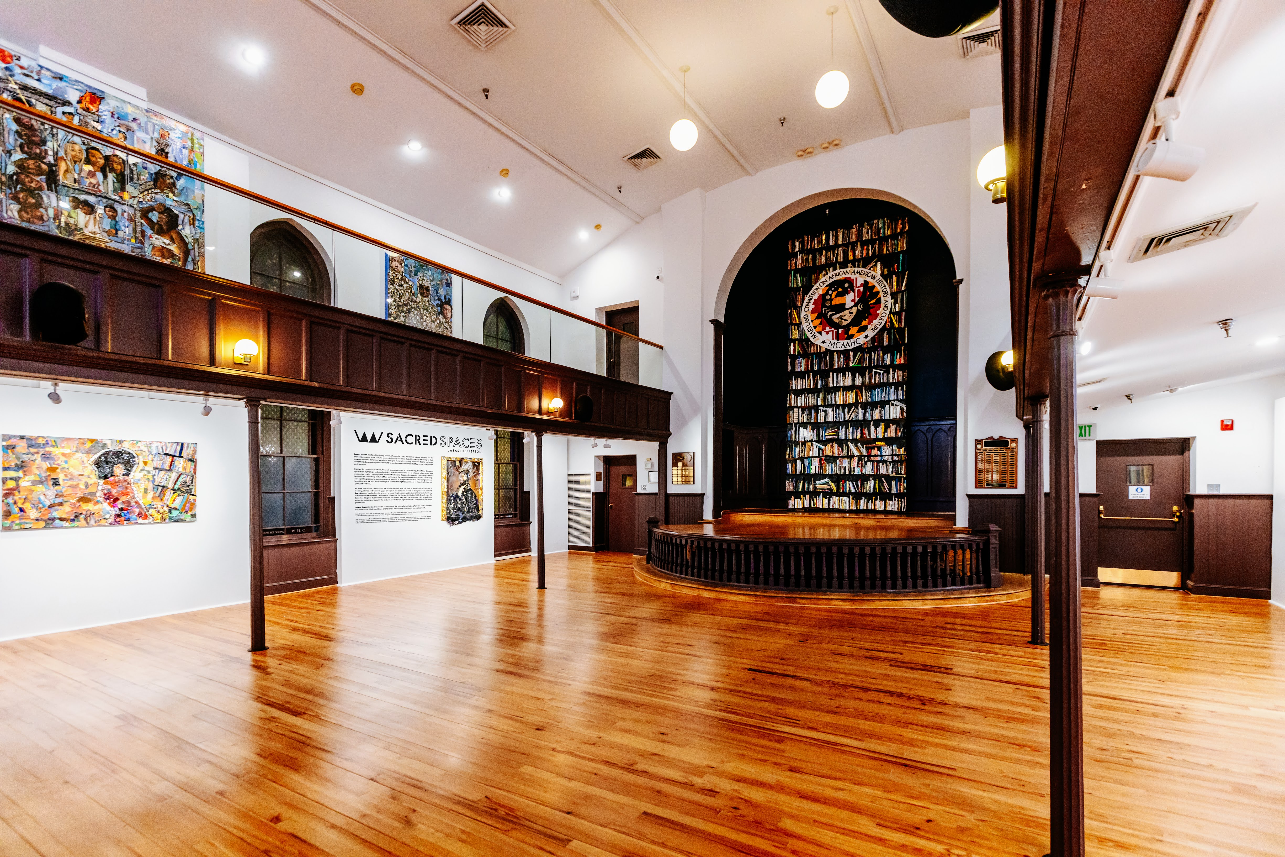Jabari Jefferson's community tapestry, an a18-foot tall "library" composed of donated materials, forms the centerpiece of Sacred Spaces at The Banneker Douglass Tubman Museum in Annapolis. It opens Feb. 8, 2025.