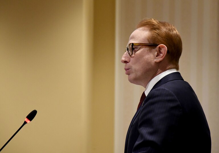 Maryland Sen. Jeff Waldstreicher speaks before the Judicial Proceedings Committee during a hearing in Annapolis on Tuesday, Feb. 7, 2023. He's sponsoring a bill that would limit where people with concealed carry permits can carry their guns. It's been designated as Senate Bill 1 this year.