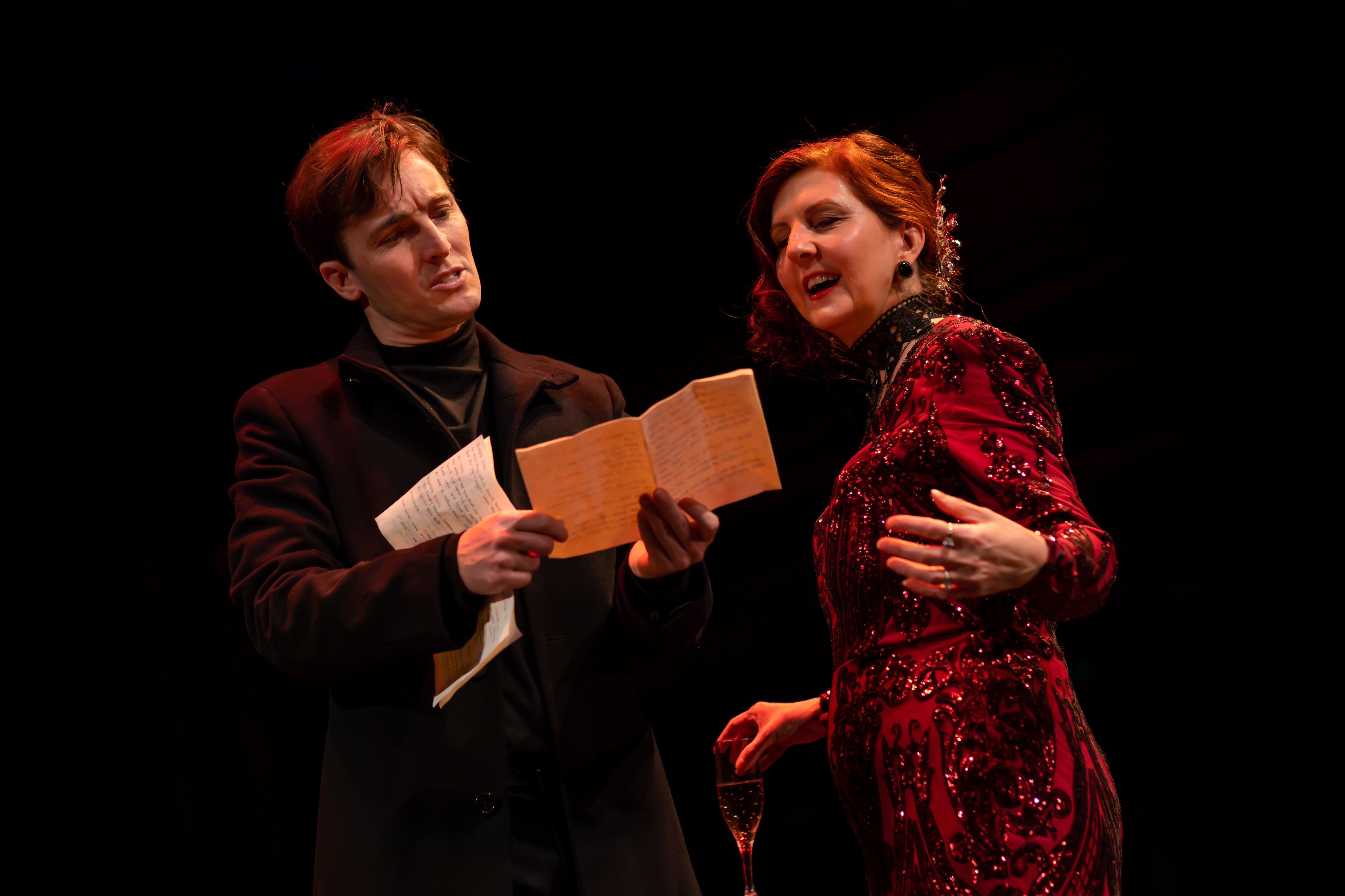 Vince Eisenson as Hamlet and Lesley Malin as Gertrude in Chesapeake Shakespeare Company’s "Hamlet."