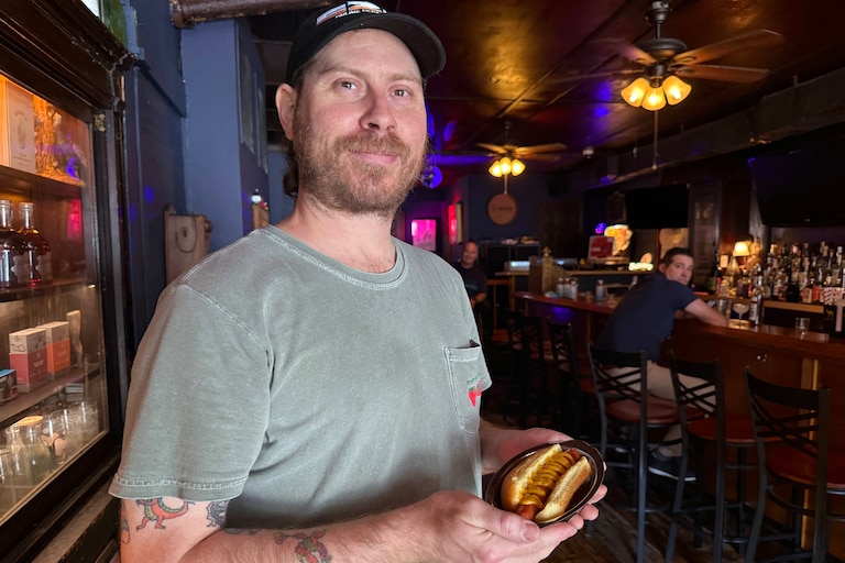 At NeatFreak, Canton’s newest cocktail bar, martinis come any way you like—but there’s only one food option: a $5 hot dog. Owner Matt Steinberg says the simple frankfurter is the perfect pairing for a bold cocktail.