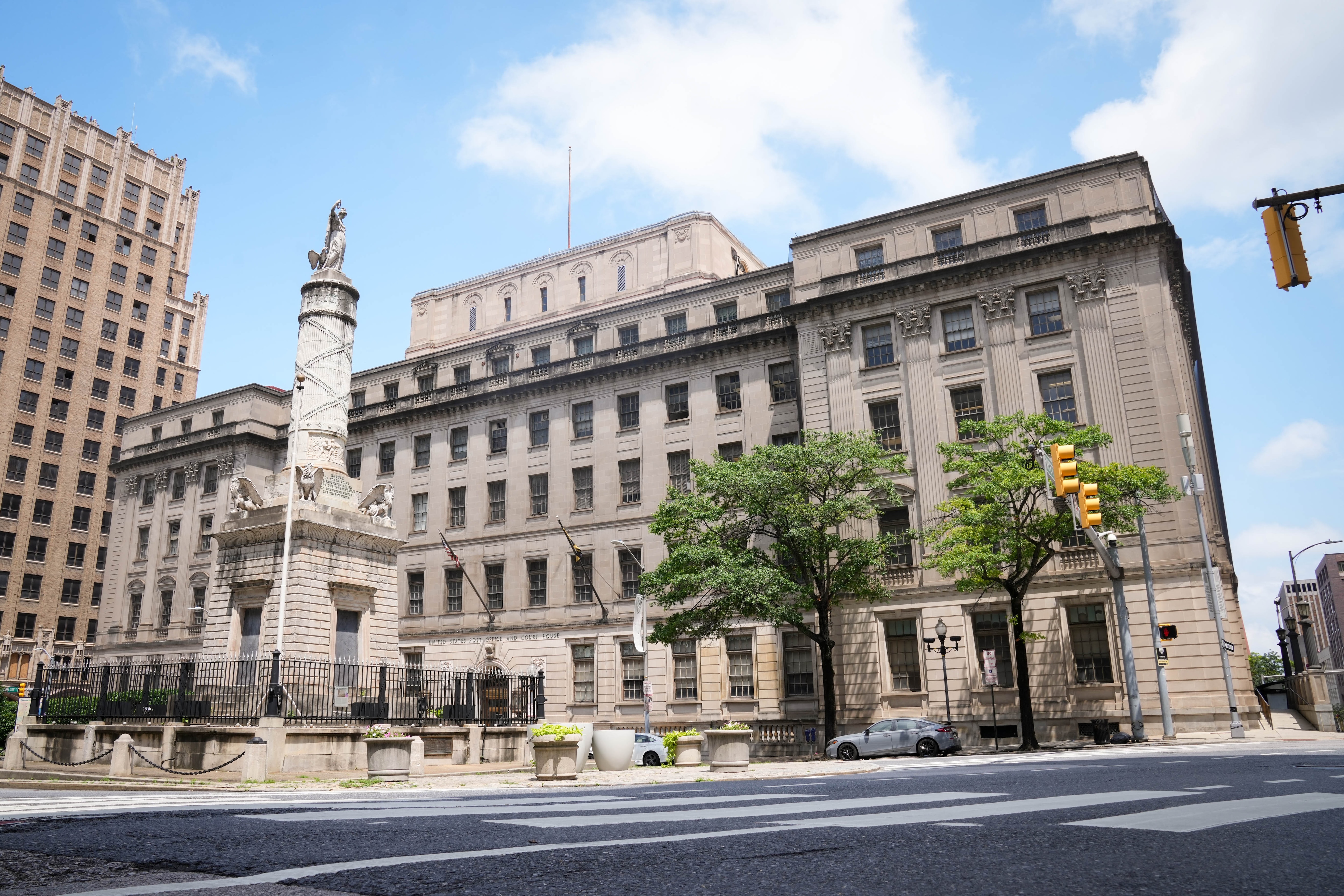 Exterior of the Elijah E. Cummings Courthouse on Calvert Street in Baltimore, Md. on Saturday, July 19, 2025.
