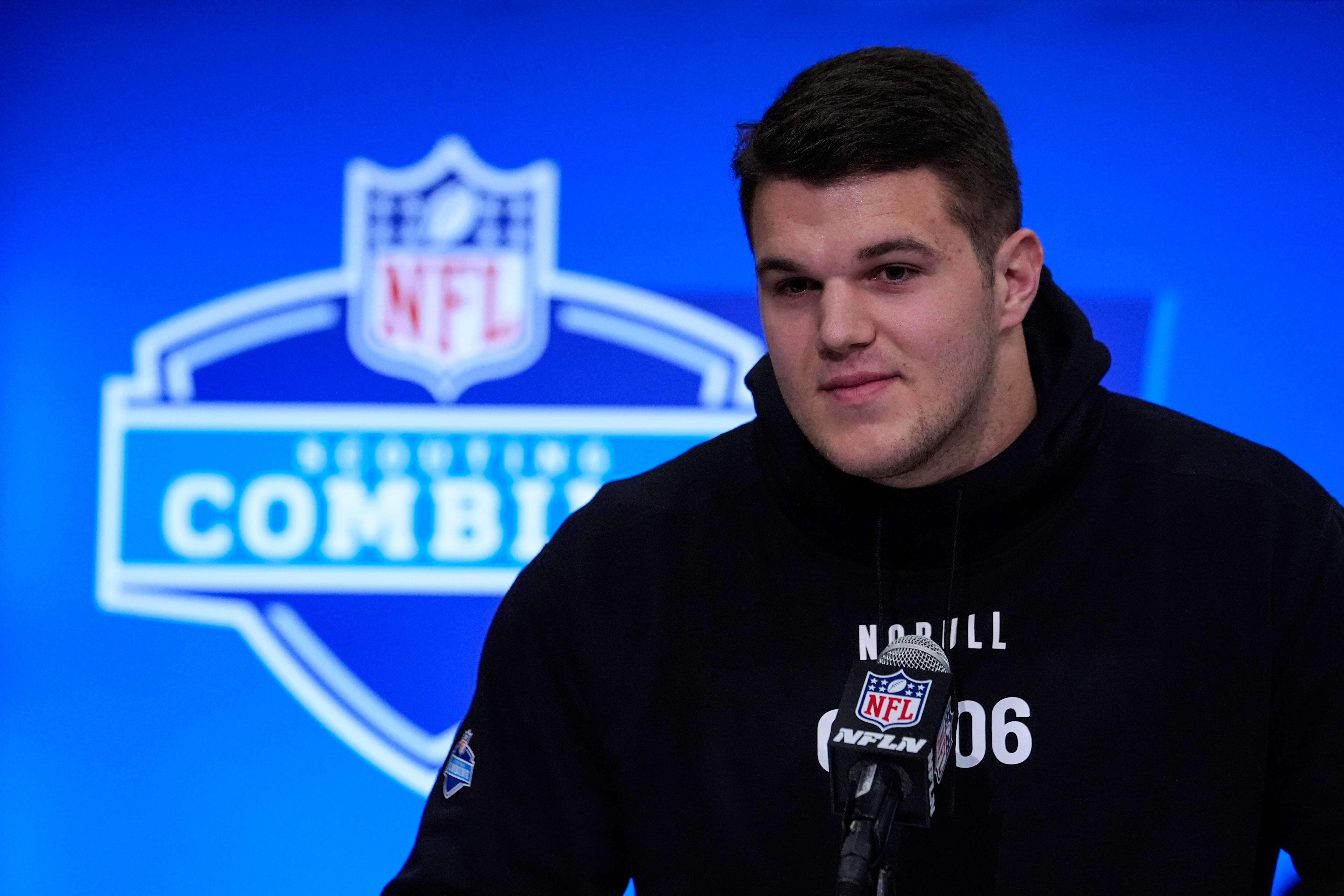 Graham Barton was a three-year starter at left tackle for Duke, and he could start his NFL career inside, where the Ravens have lost one starter (left guard John Simpson) and will likely lose the other (right guard Kevin Zeitler).