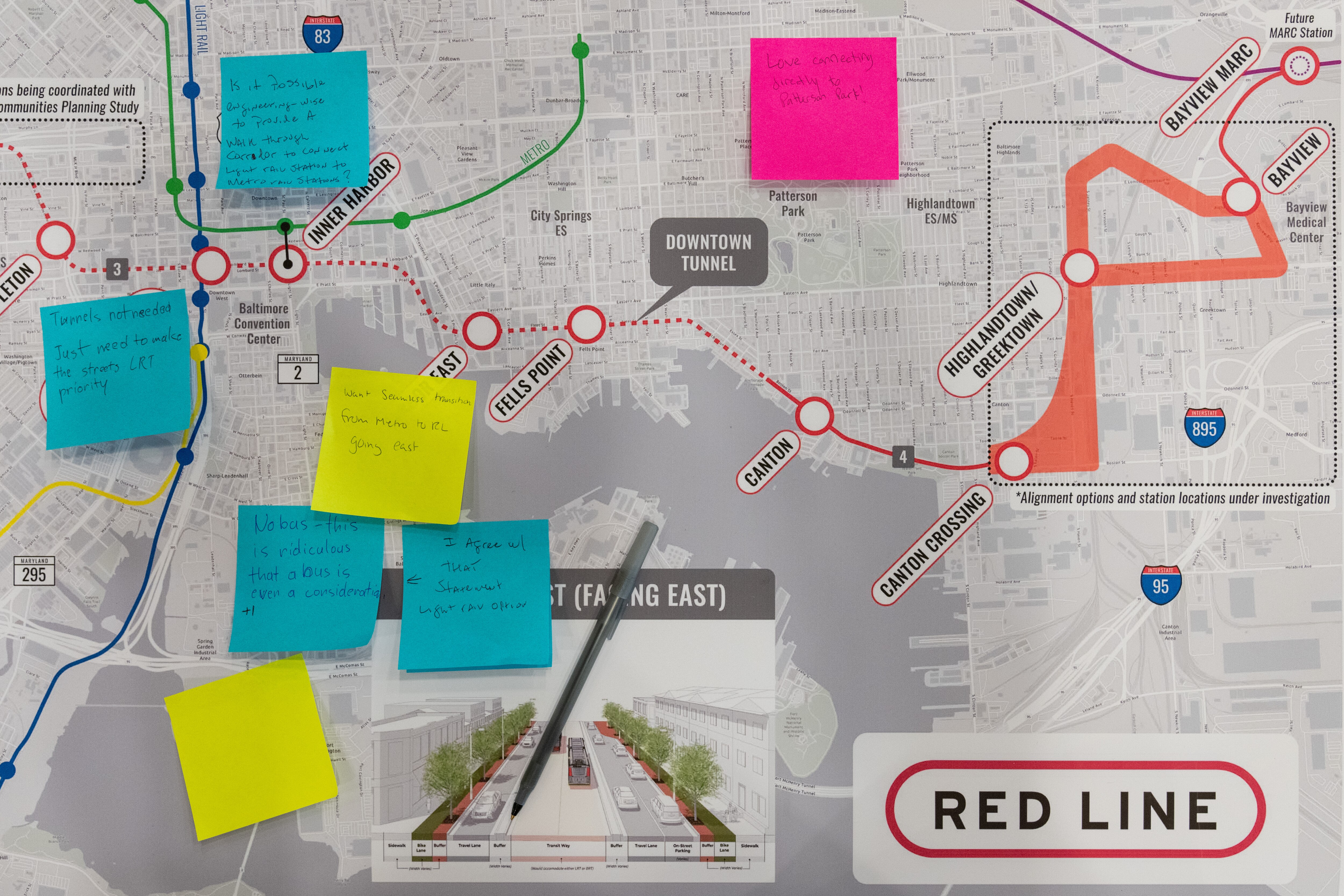The Maryland Transit Administration released results of extensive data modeling for all three Red Line options last year.