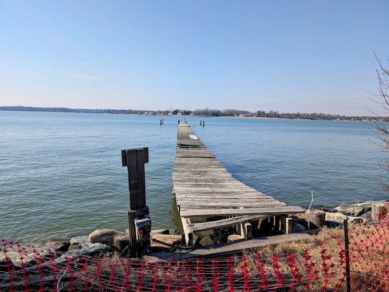 The Chesapeake Bay Foundation built a pier on Whitehall Bay while it controlled Holly Beach Farm, but a winter storm destroyed it in 2023. New ideas for public access include an electric ferry from Sandy Point State Park.