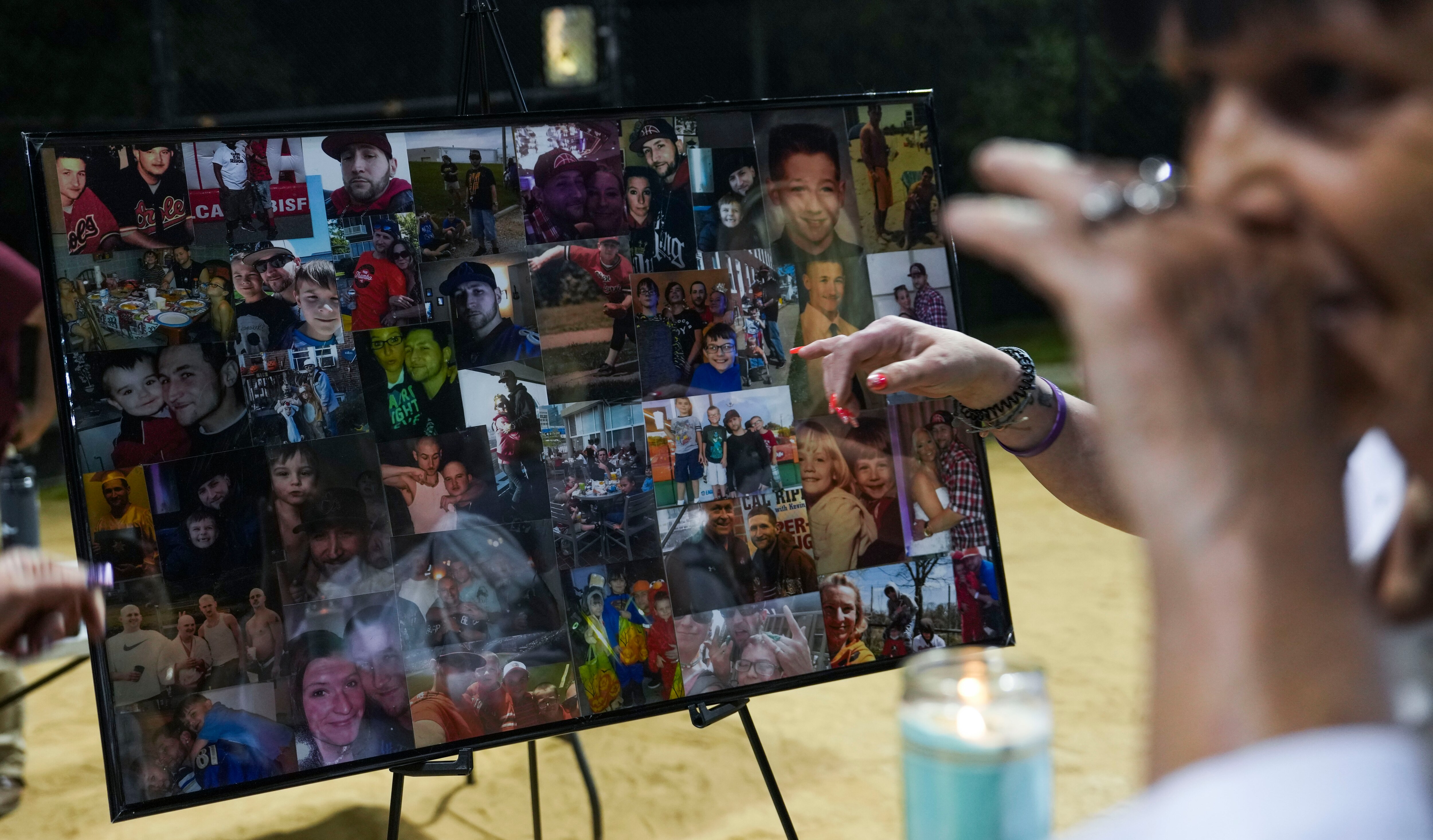 Family and friends gather at a vigil for Chris Wright, 43, on May 26, 2023. 