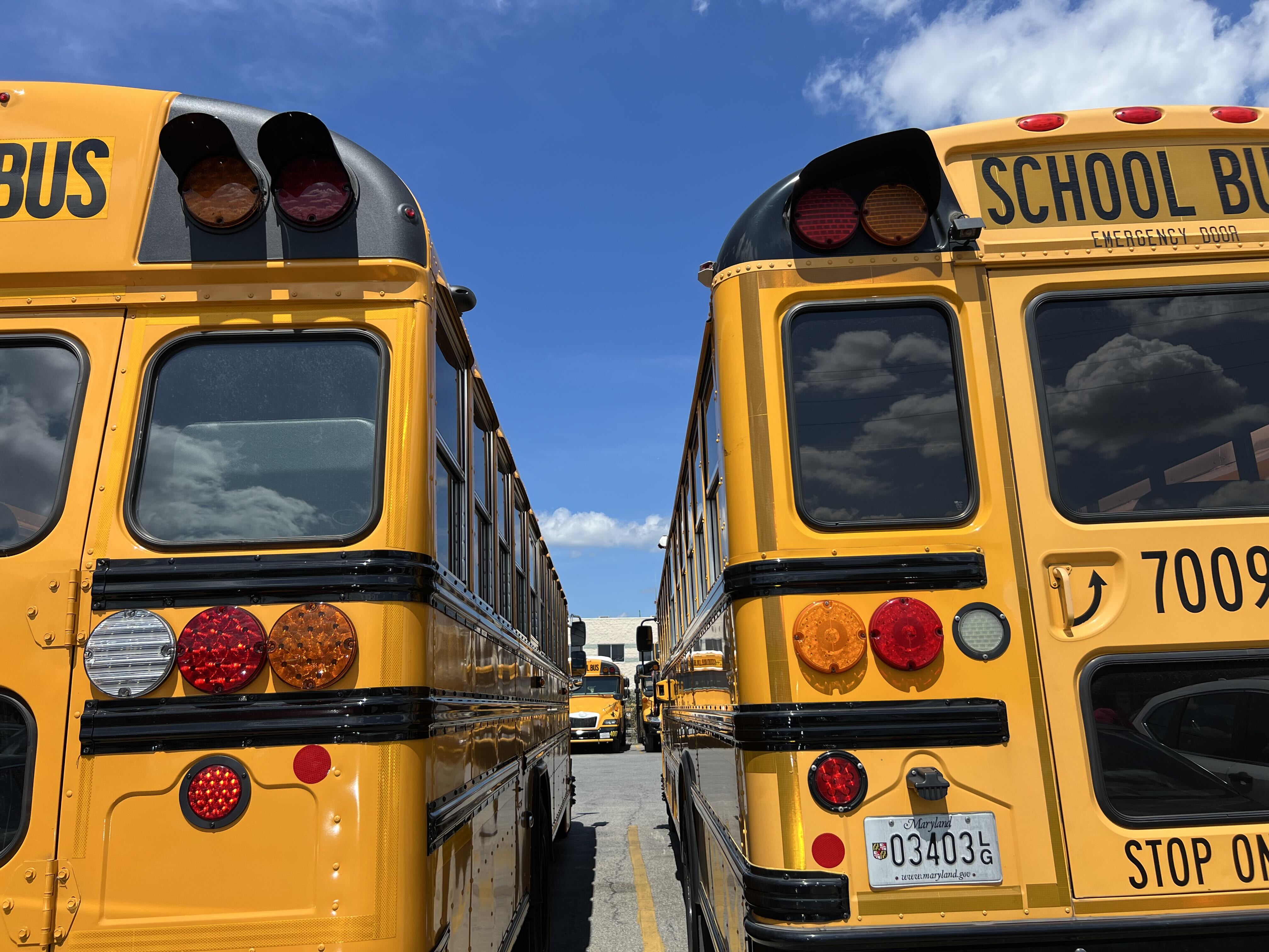 About 10,000 students were left without a ride to school after a bus tracking app crashed.