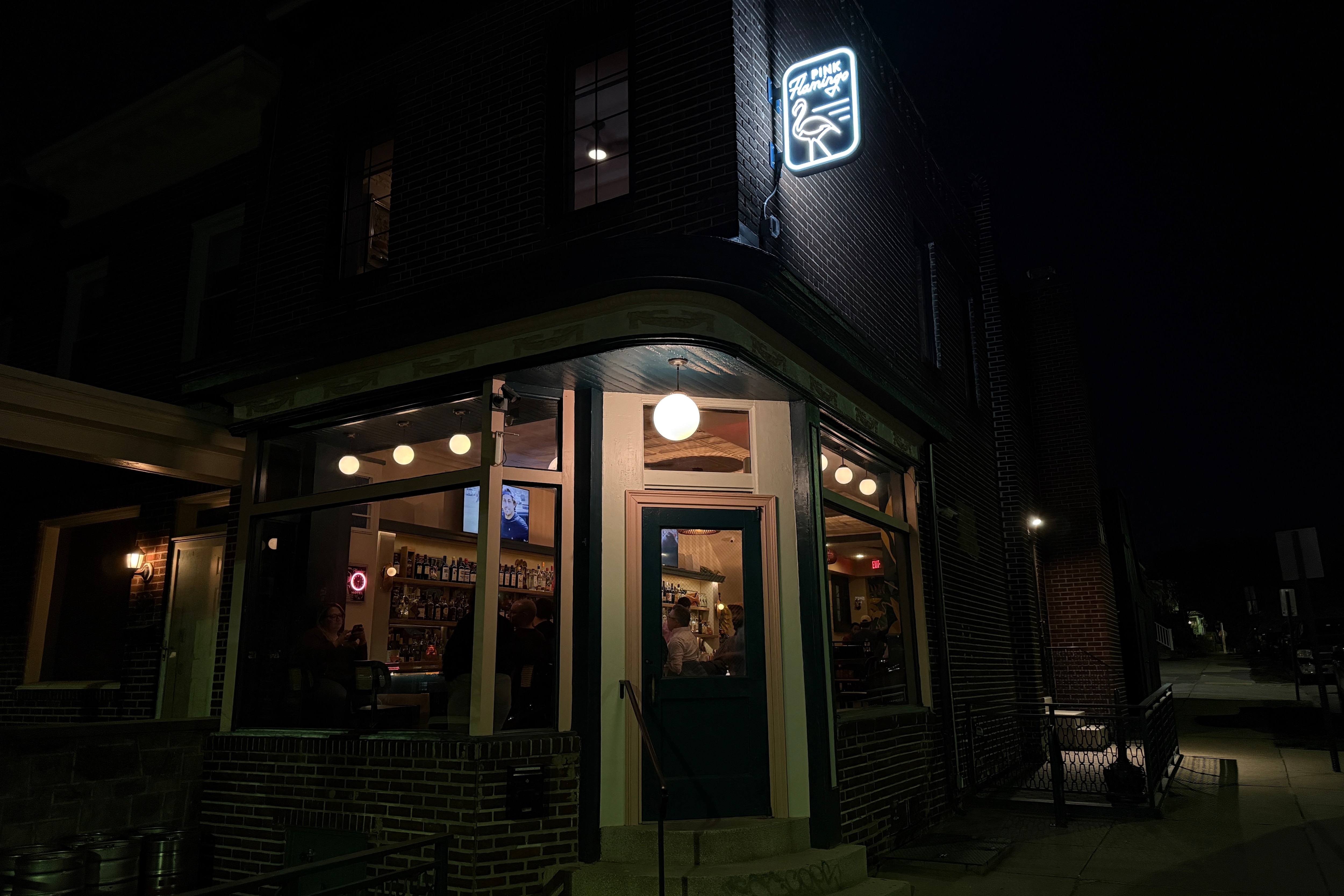 The exterior of Pink Flamingo, which is now open for drinks.