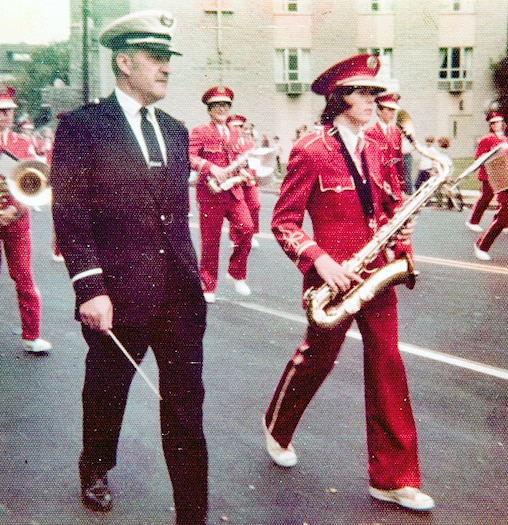 Ray Reiner as the band leader of the Middle River Junior High in 1974.