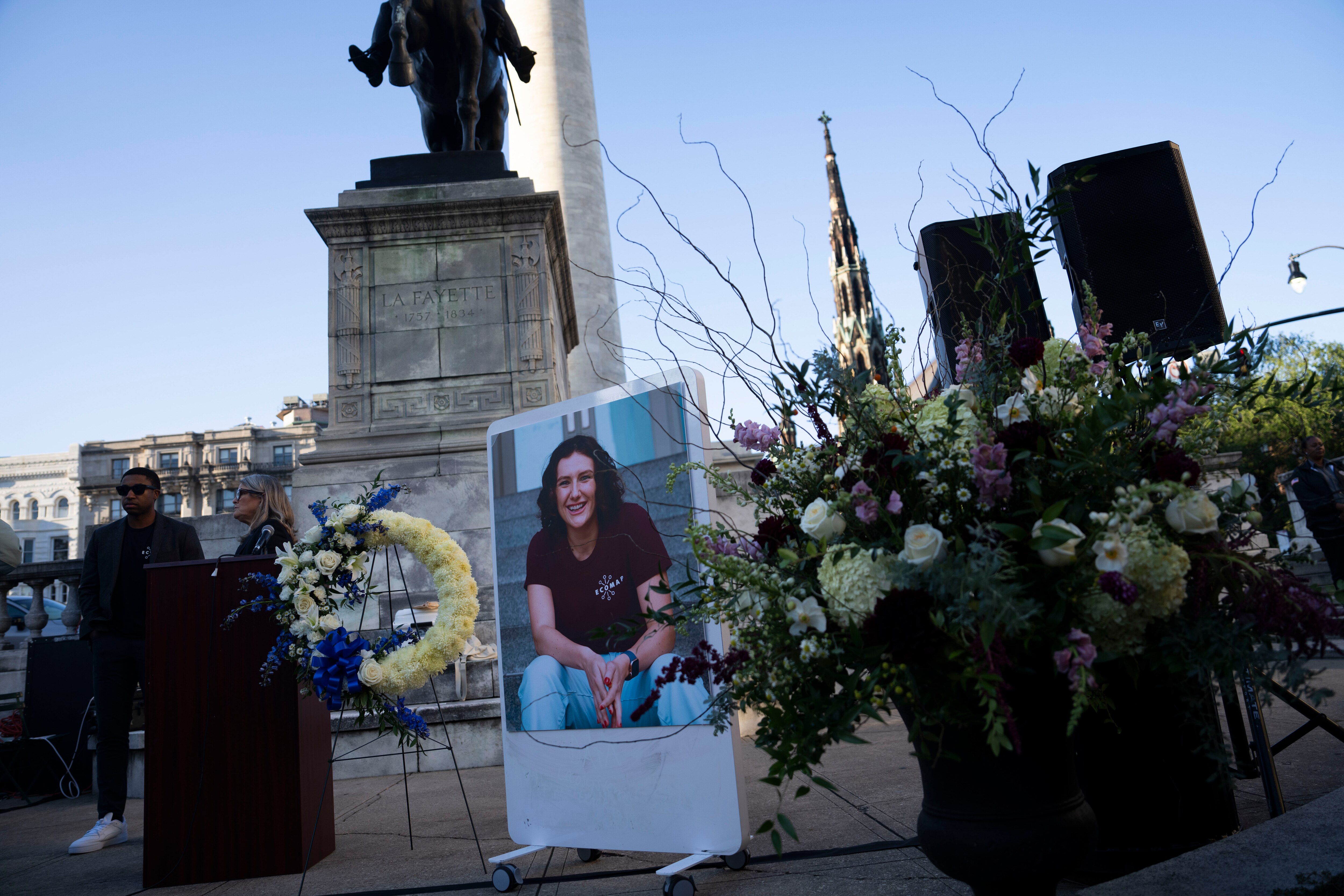 Vigil for Pava LaPere, 26, of Mount Vernon, who started EcoMap Technologies. The suspect in her killing could have his statements to police used against him at trial.