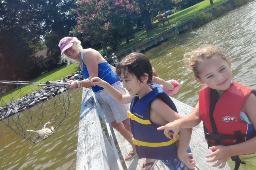 Maggie Meacham with her grandkids Leo Meacham and Susannah Bailey. Katy hopes to bring her infant son on the next summer vacation.
