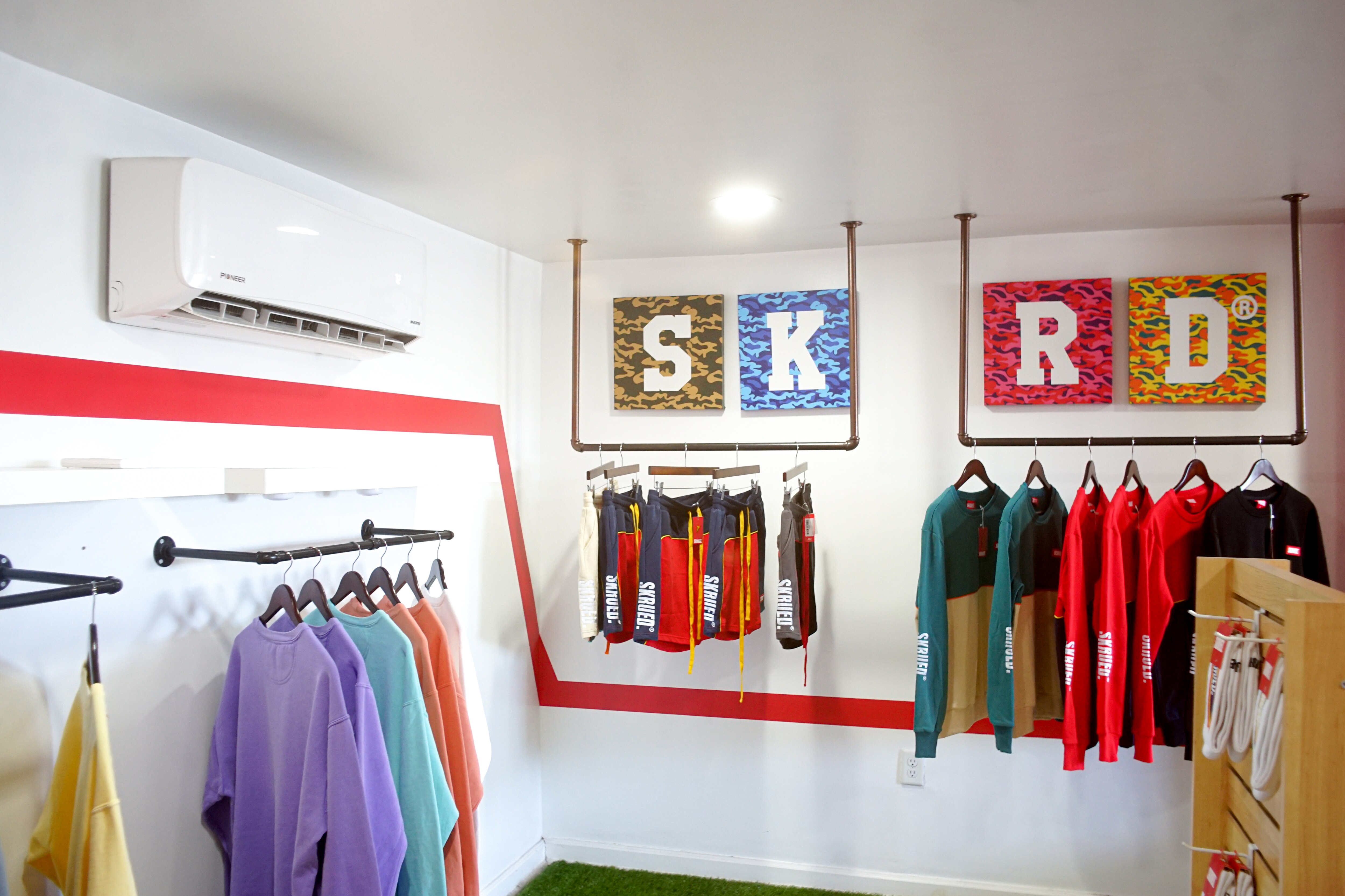 Current Garment Display at SKRUED, owned by Michael Catlett. 
May 10th 2022