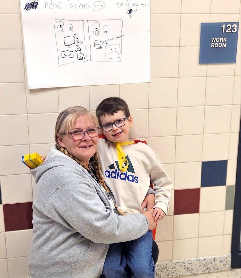 Faith Staubs moved to Washington County in October 2024 and was caring for Skyler full-time before Christmas. She said the once quiet boy has blossomed since being home with family.