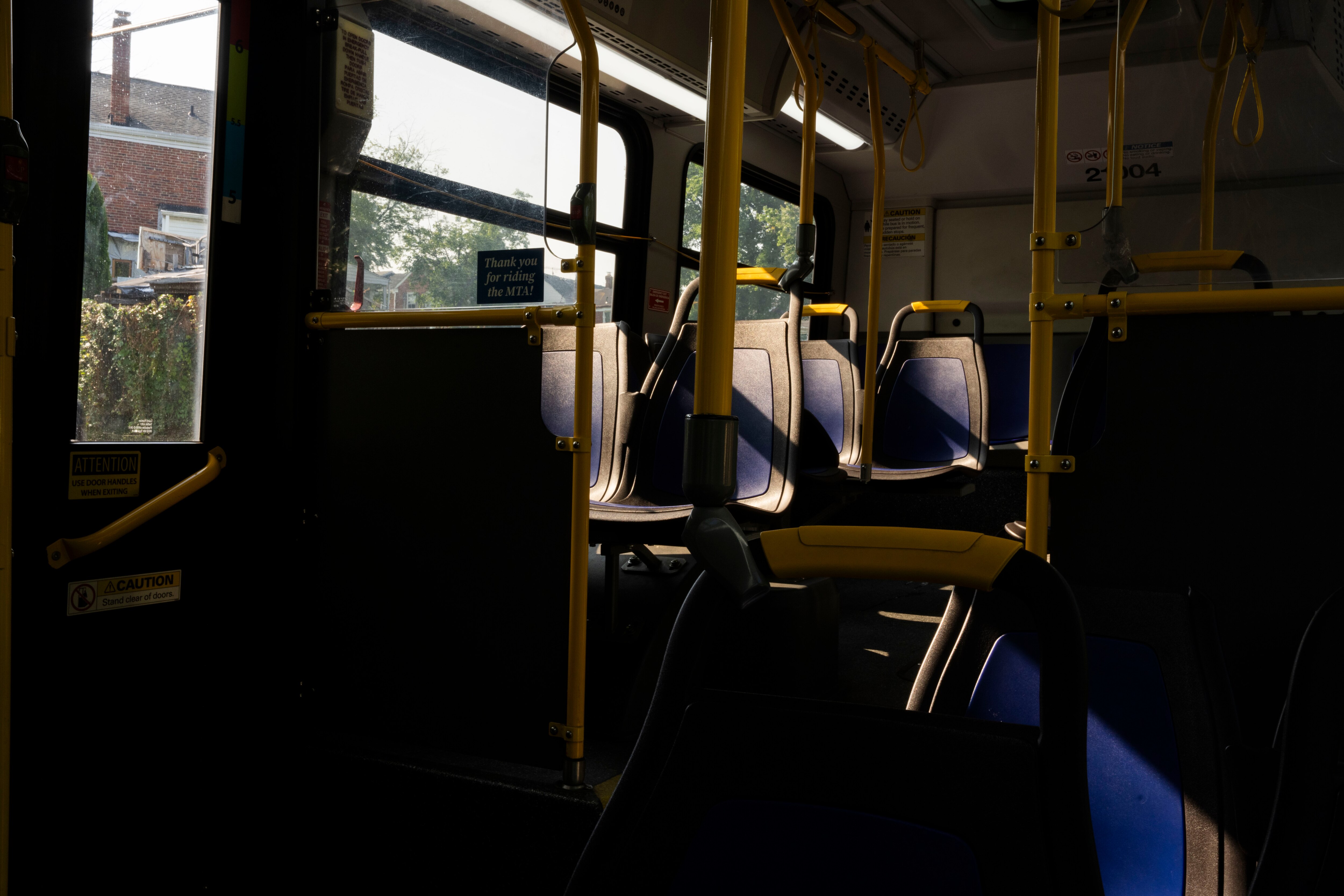 Baltimore city bus #54, the brown route, does a loop from downtown up to Hillendale and back again on June 4, 2025.