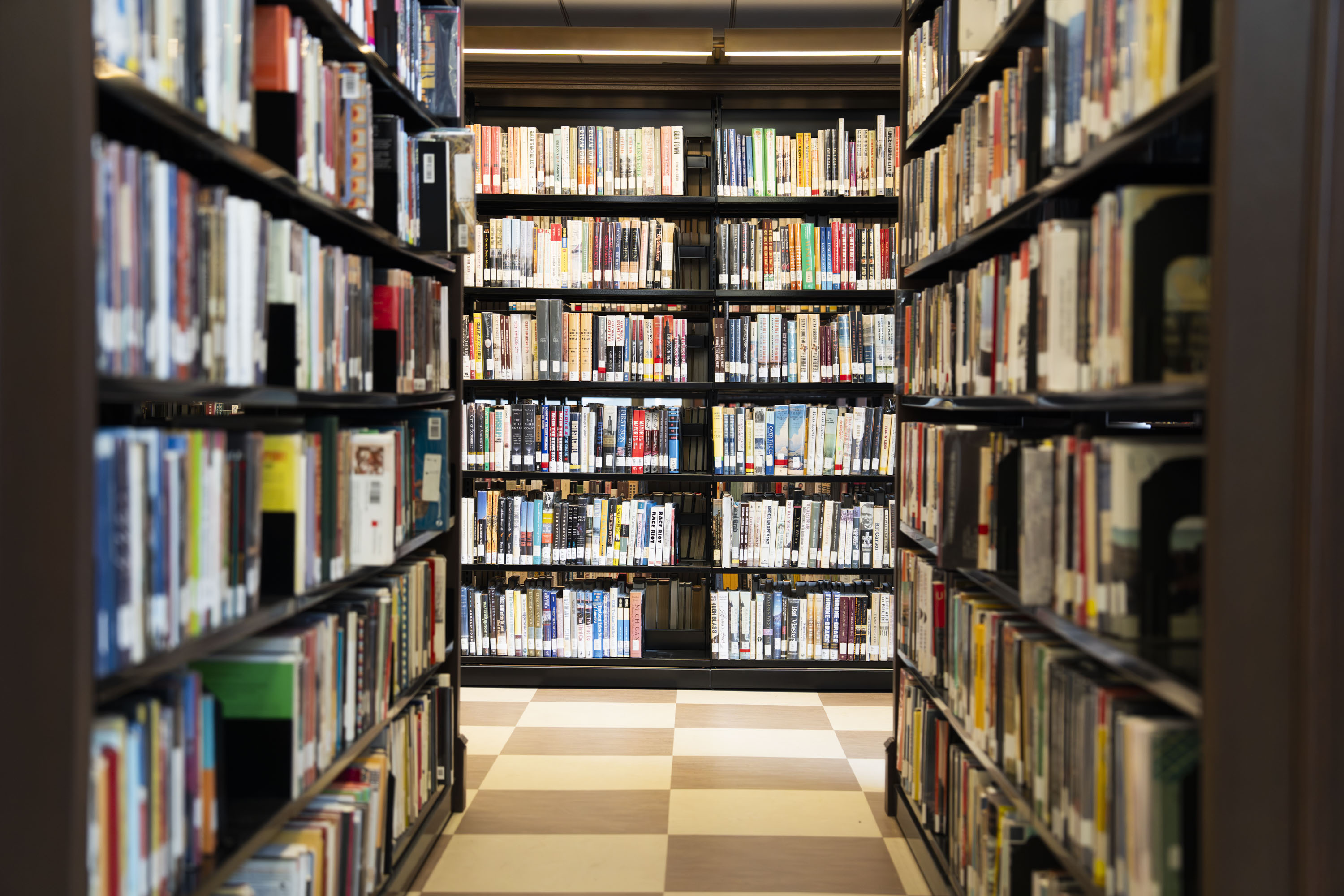 Views inside of the Enoch Pratt Library in downtown Baltimore on November 12, 2025. An audit of the city's budget shows that the number of volumes borrowed from the library has increased over the last 10 years, from 1.1 million in 2013 to 2.4 million in 2024.
