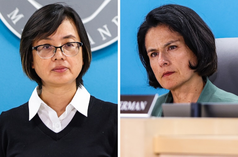 Production
Yodith Dammlash
user-icon
Image information
Date created
April 21, 2026 at 1:12:34 PM (GMT-4:00)
Slug
mc-yang-silvestre
Caption
Montgomery County school board members Julie Yang and Karla Silvestre are both seeking higher positions in the county.