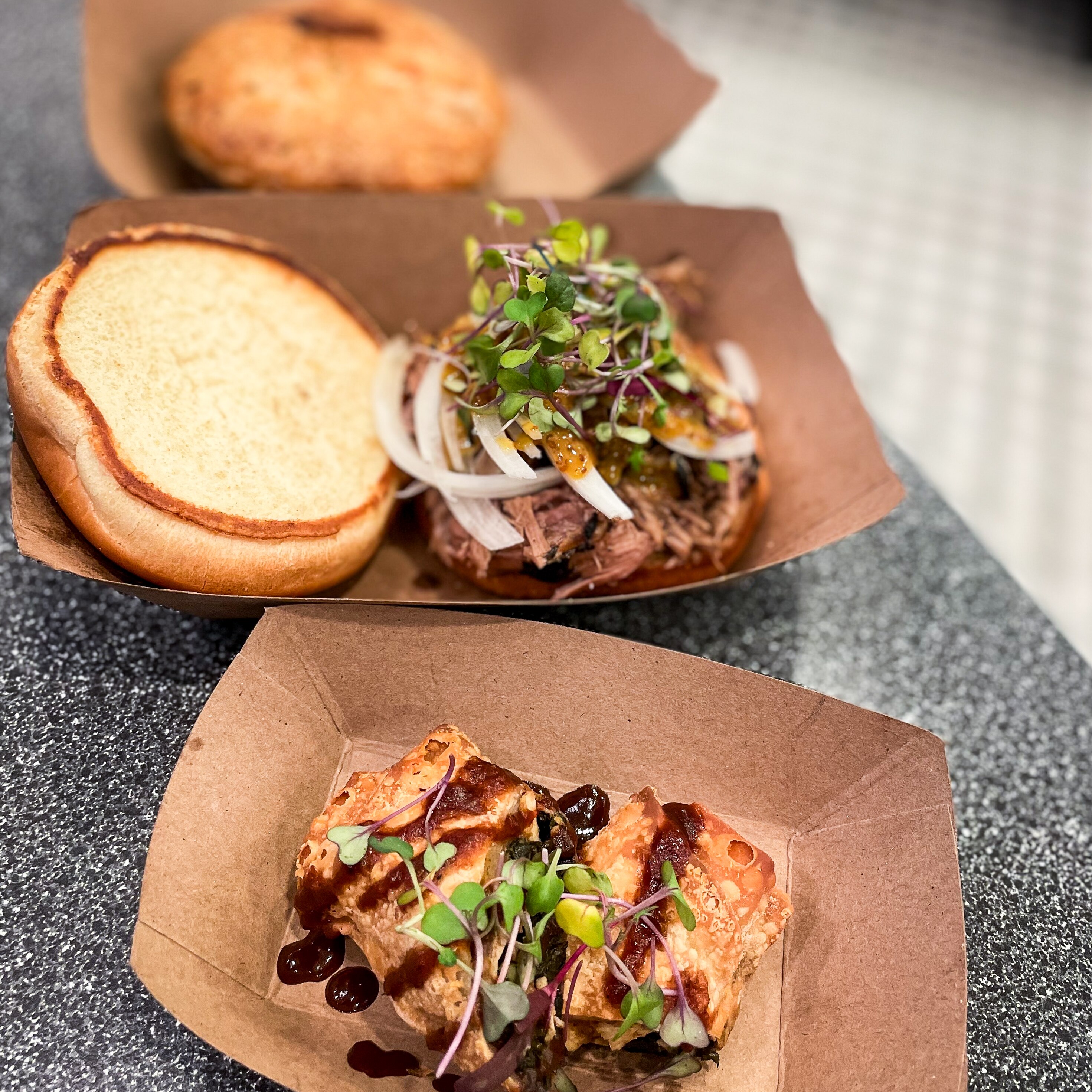 The lamb pit beef sandwich at David and Tonya Thomas' Nostalgia Diner in Harborplace.