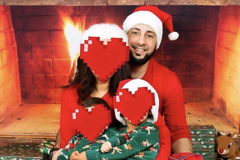 Tiago Alexandre Sousa-Martins, a Portuguese immigrant who was shot by federal immigration agents in Glen Burnie on Dec. 24, is pictured with his family in a photo provided by the immigrant advocacy group CASA. The organization edited the picture to protect the identities of Sousa-Martins' partner and two children.
