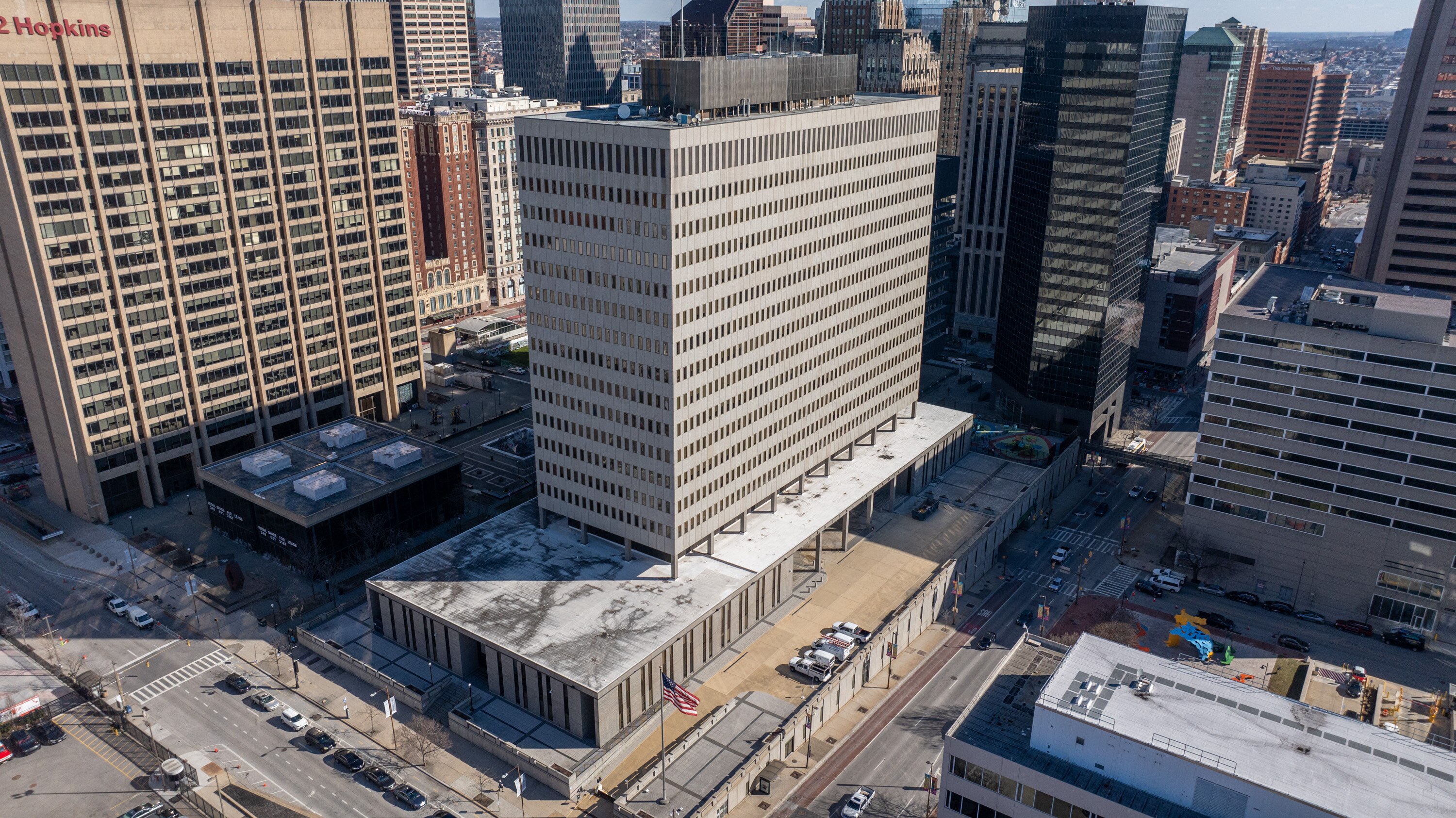 George H. Fallon Federal Building at 31 Hopkins Plaza in downtown Baltimore.