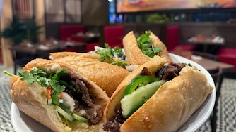At Truong Tien, diners can partake in dishes said to have been served to royalty. A double portion of the restaurant's banh mi, served on house baguette.