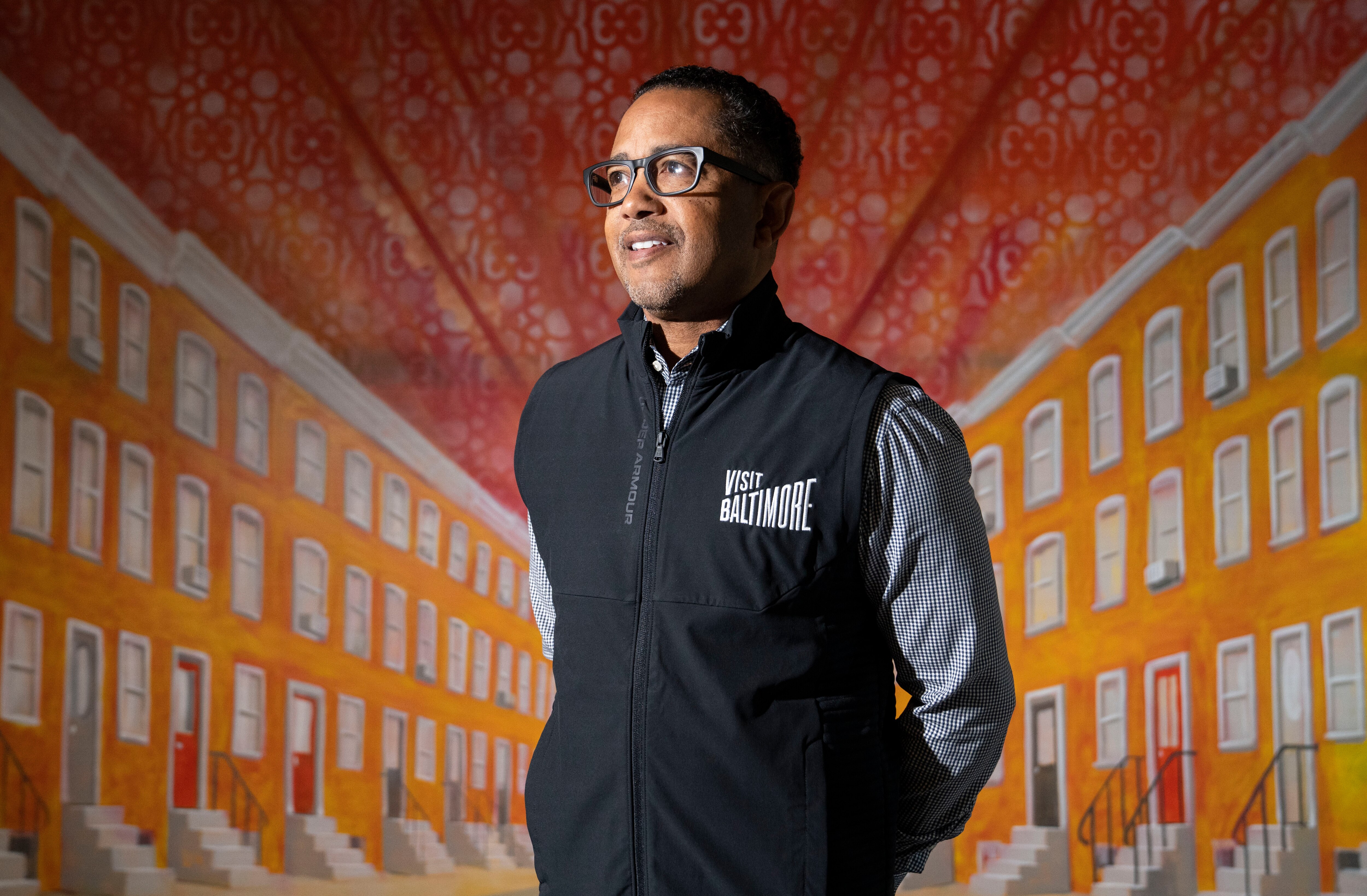 Visit Baltimore President and CEO Al Hutchinson poses for a portrait inside his office building in Baltimore, Monday, October 24, 2022.