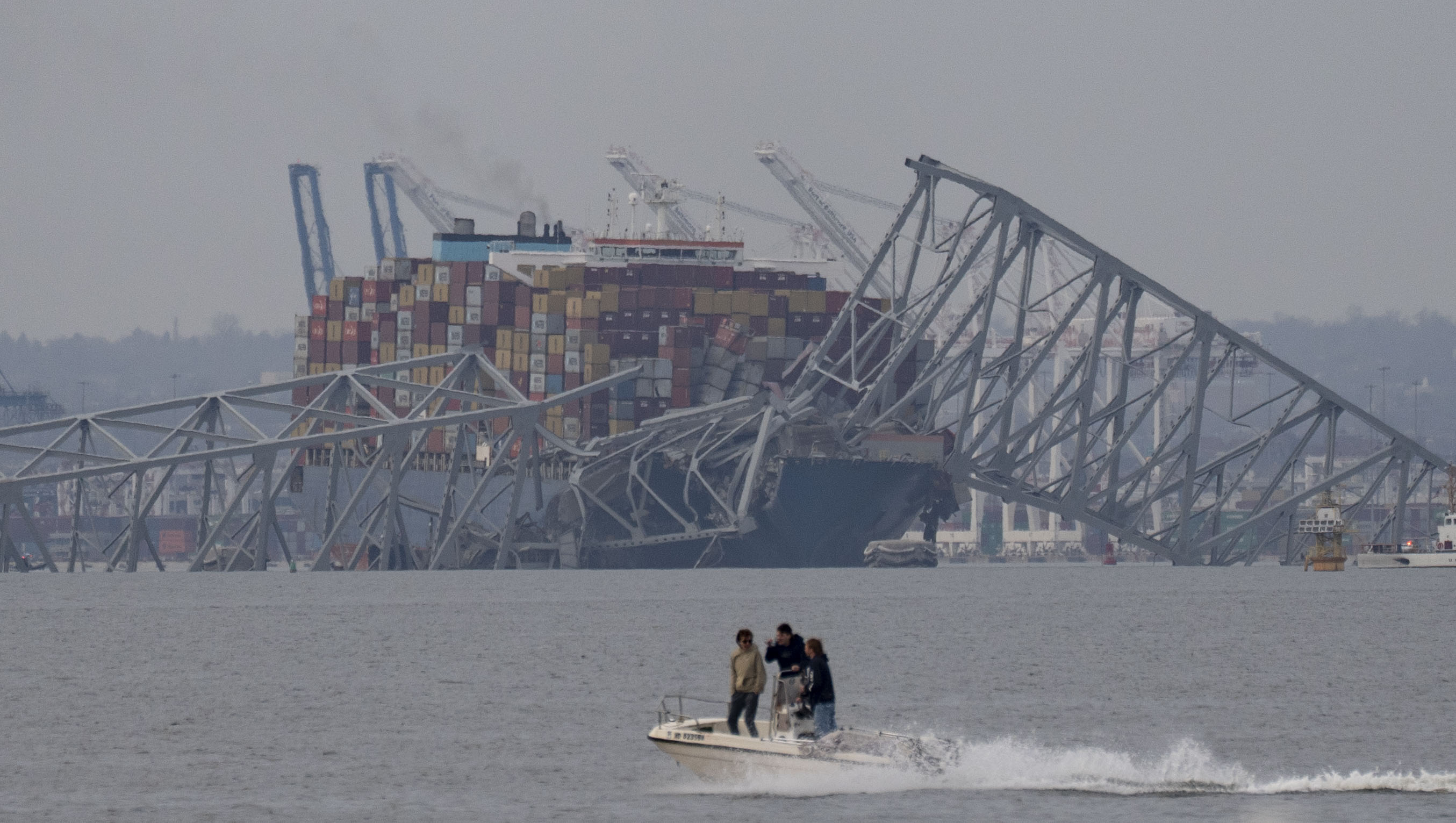 A portion of Baltimore’s Francis Scott Key Bridge collapsed after it was struck by a large container ship on March 26.