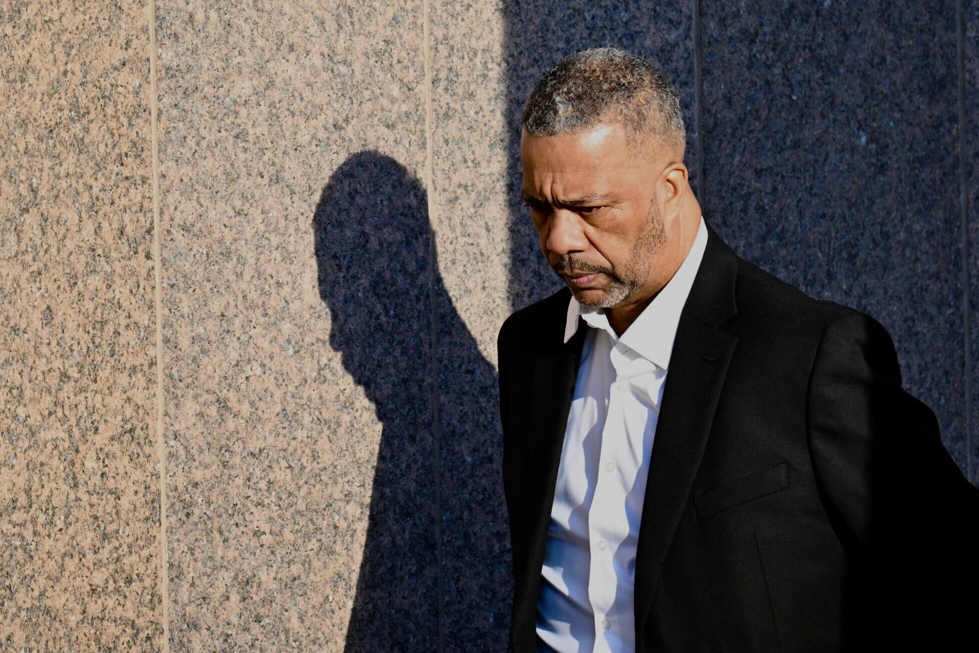 James Weems Jr. enters the Baltimore County courthouse for jury selection prior to the start of his trial.