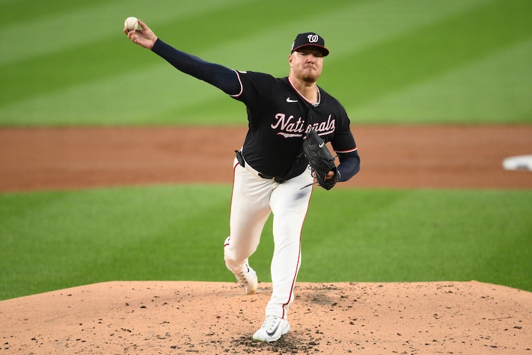 Washington Nationals pitcher Cade Cavalli throws during the second inning
