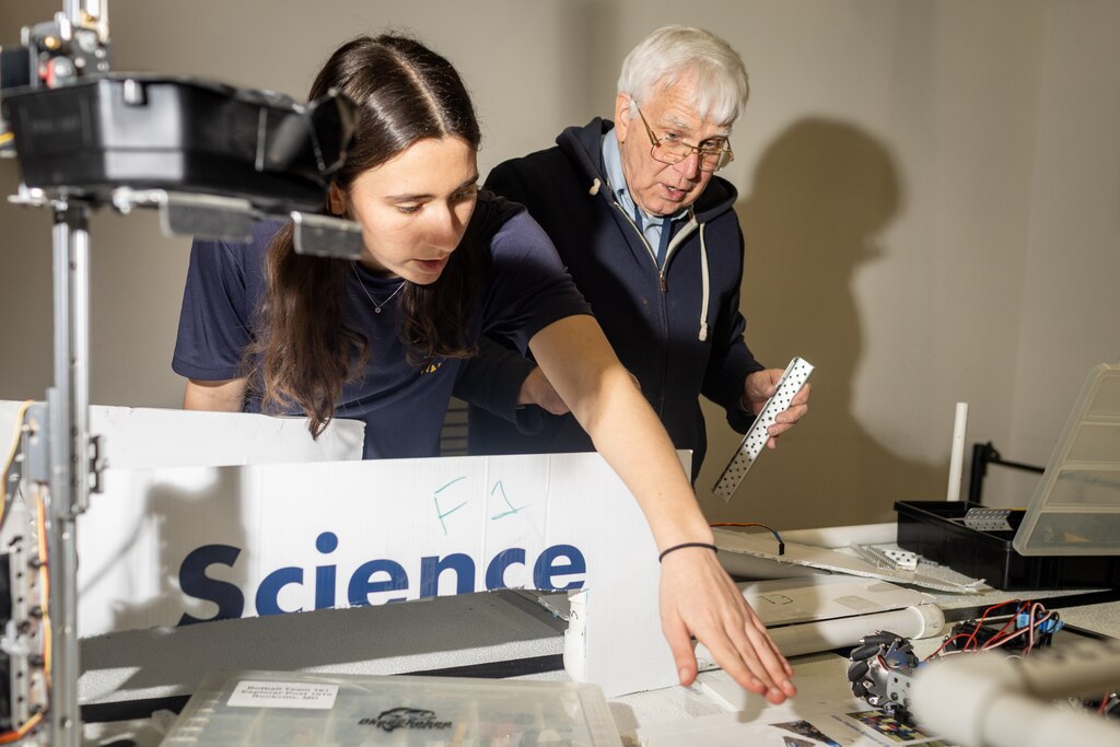 Captain of the autonomous robotics team Abigail Diamant, 17, works with mentor Bob Ekman on an engineering project. The Rockville Science Center announced it will have to move from its current location and is asking the community to help raise funds for a permanent home. The center connects K-12 students to on-site STEM programs including robotics and drone engineering, for which students have taken top honors in national competitions.