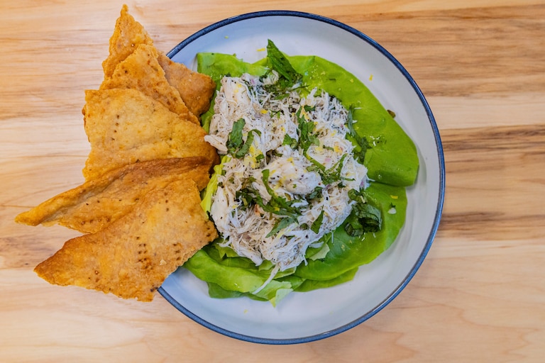 WEDNESDAY, AUGUST 19, 2026 - West Indie Crab salad with old bay seasoned crackers was chosen by Chef Vishwesh Bhatt of Chai Pani in Washington D.C.
The dish is designed to give the students at Emmas Torch in Silver Spring, Maryland experience working with local ingredients and flavors