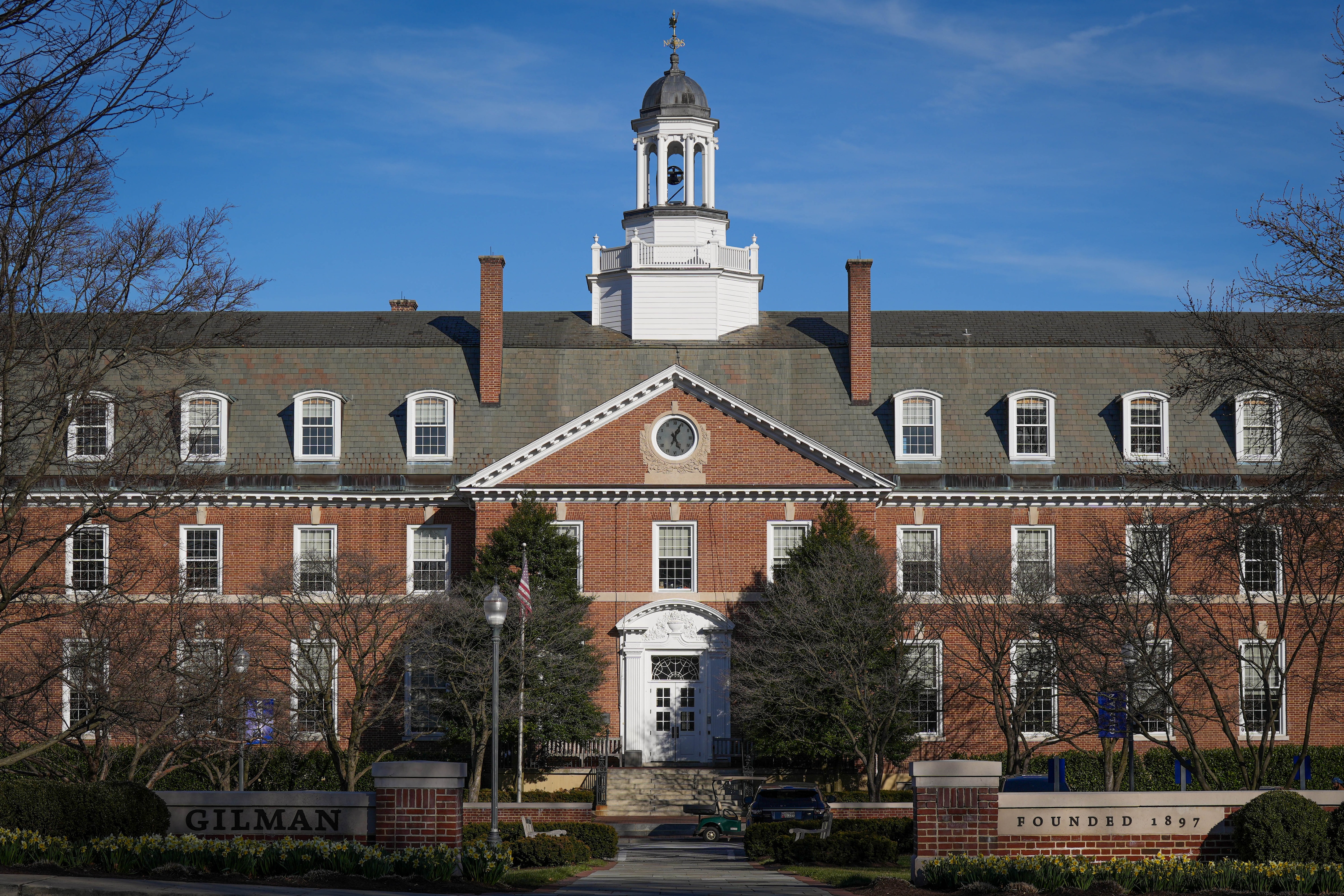 The exterior of Gilman School as seen on Thursday, March 16.