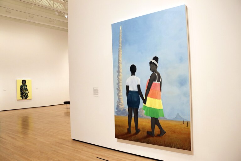 Wednesday, October 29, 2025 - Amy Sherald's exhibit American Sublime press viewing at the Baltimore Museum of Art. Seen here "Planes, Rockets, and the Spaces in Between".