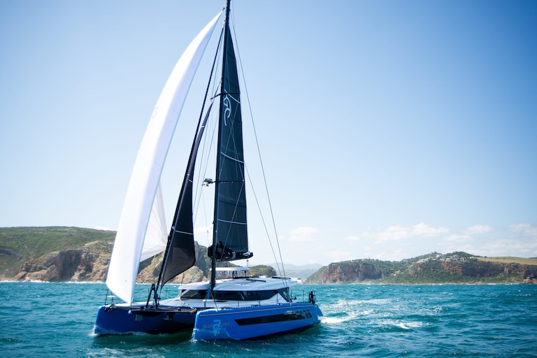 The Knysna 550 is a South African catamaran making its North American debut at the Annapolis Sailoat Show in October.
