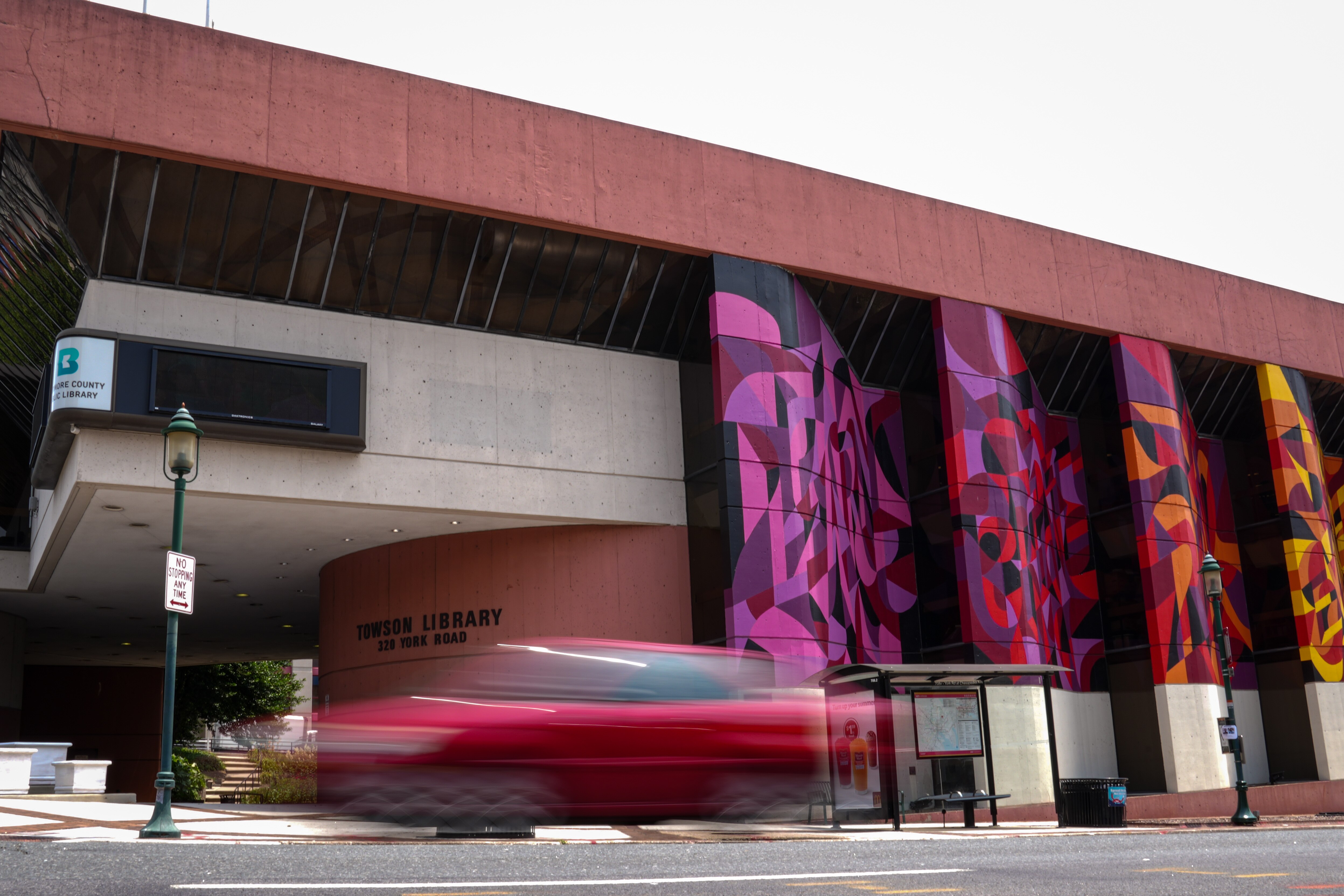 6/22/22—Exterior of the Towson branch of the Baltimore County Library.