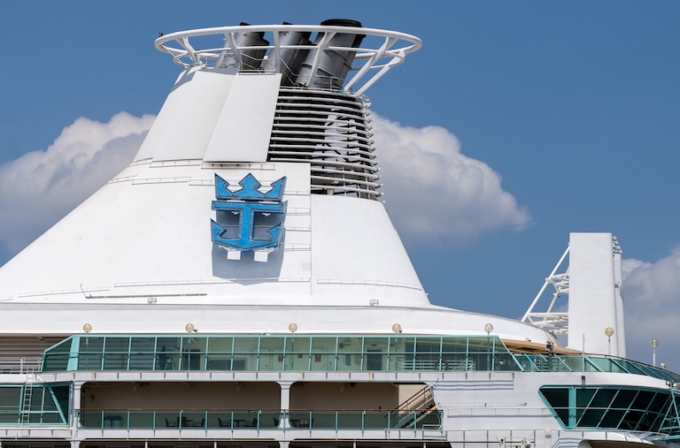 Royal Caribbean’s “Vision of the Seas” is docked at the Port of Baltimore on May 24, 2024. The ship, which departs on May 25, will be the first cruise departure from the port since the Key Bridge collapse.