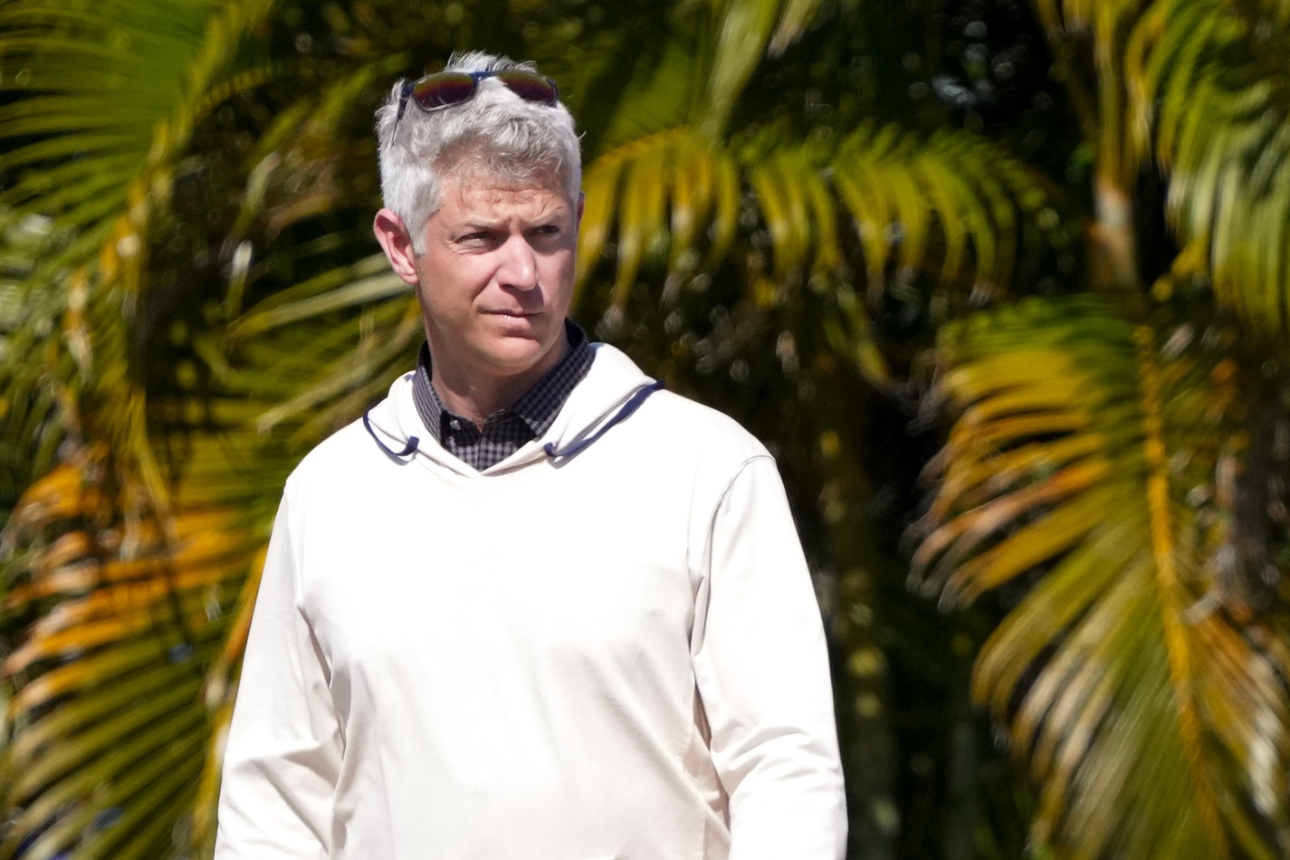 Baltimore Orioles general manager Mike Elias at Ed Smith Stadium on Feb. 23.