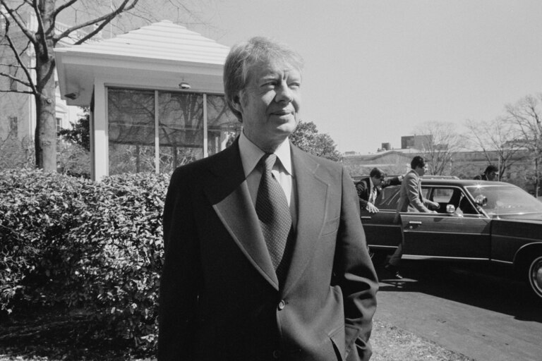 President Jimmy Carter at the White House, Washington, D.C., in 1977.